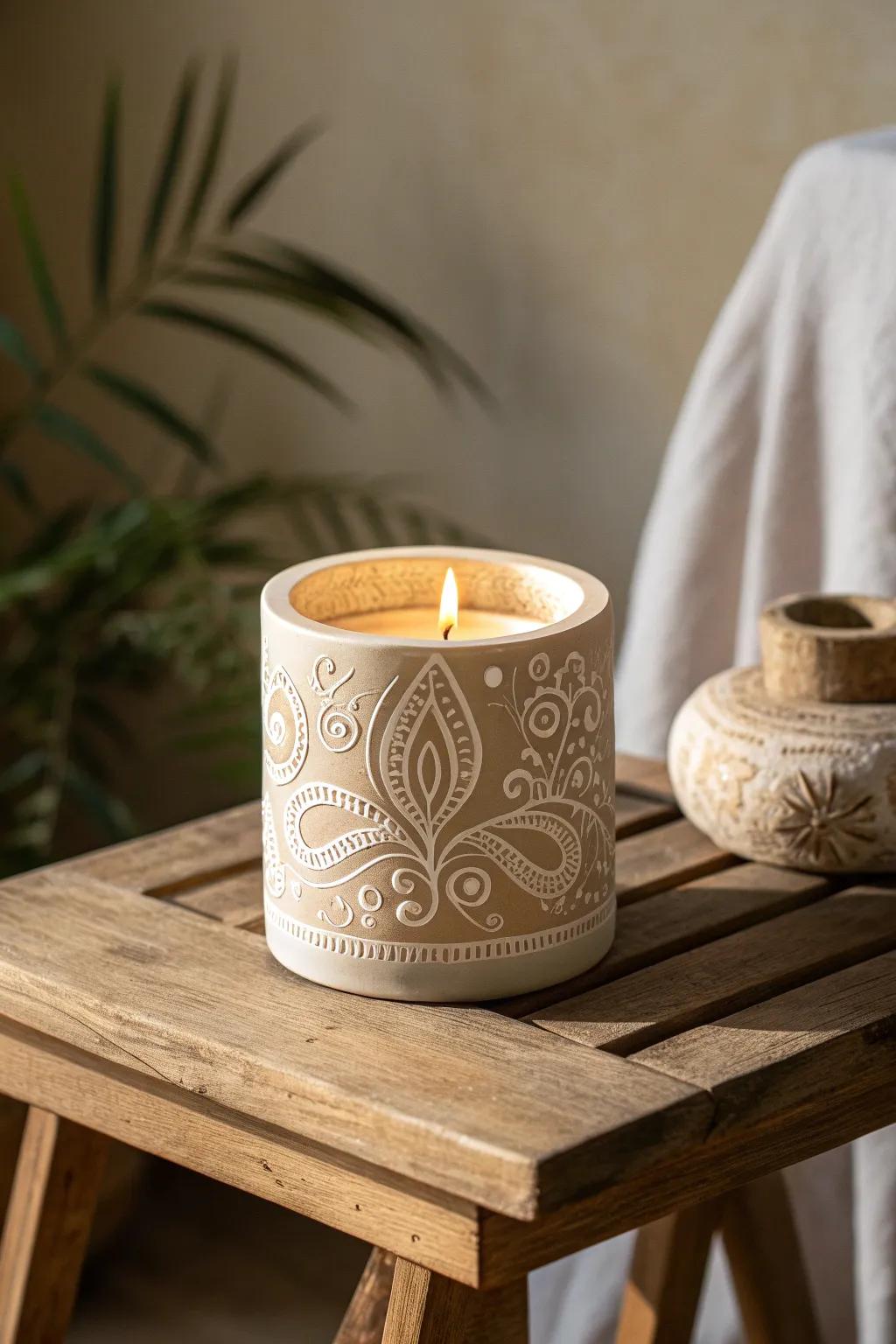 Illuminate your space with the charm of handcrafted sgraffito candle holders, where artistry meets warmth.
