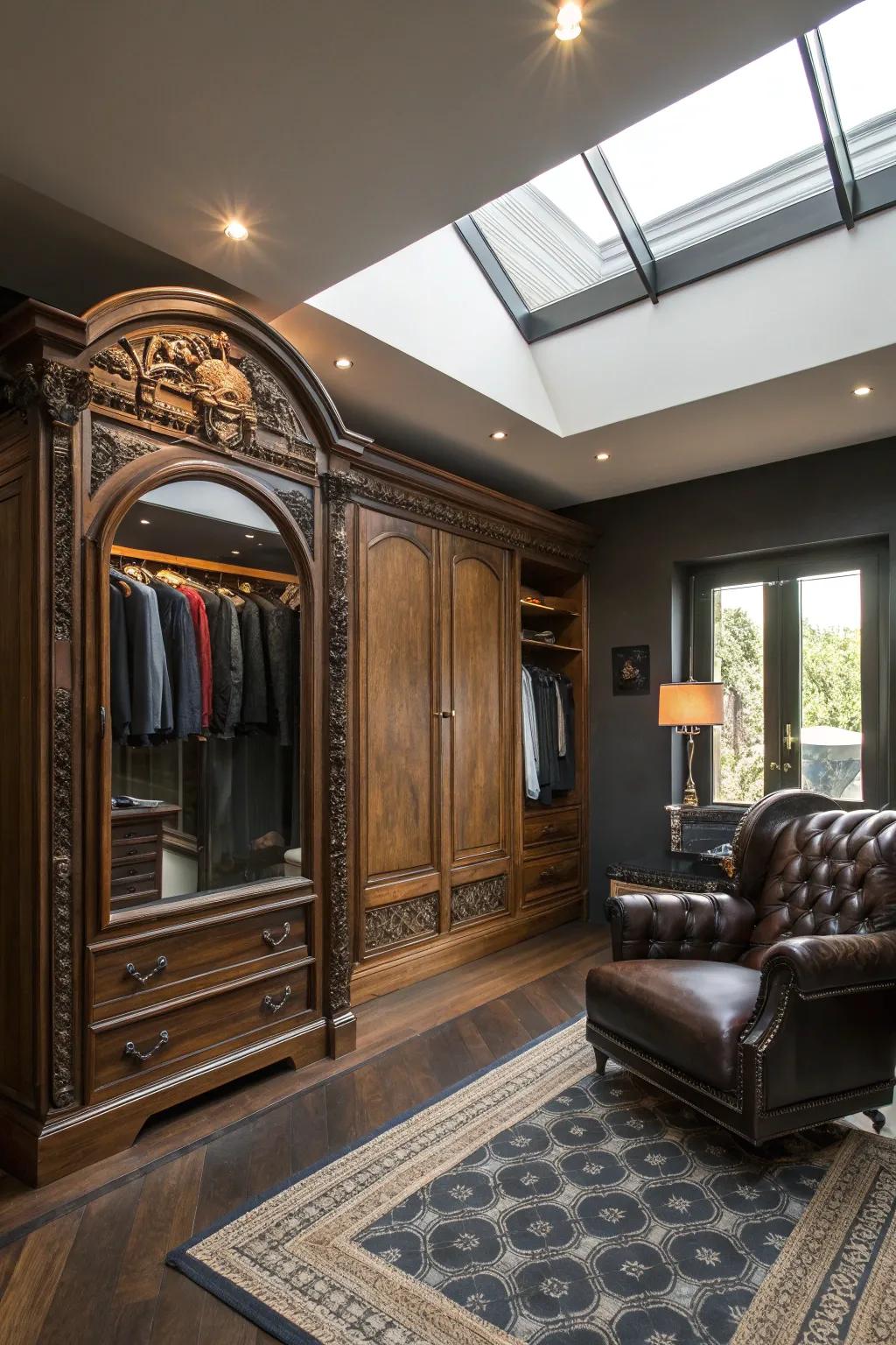 Experience the art of dressing in style with this exquisitely crafted garage conversion.
