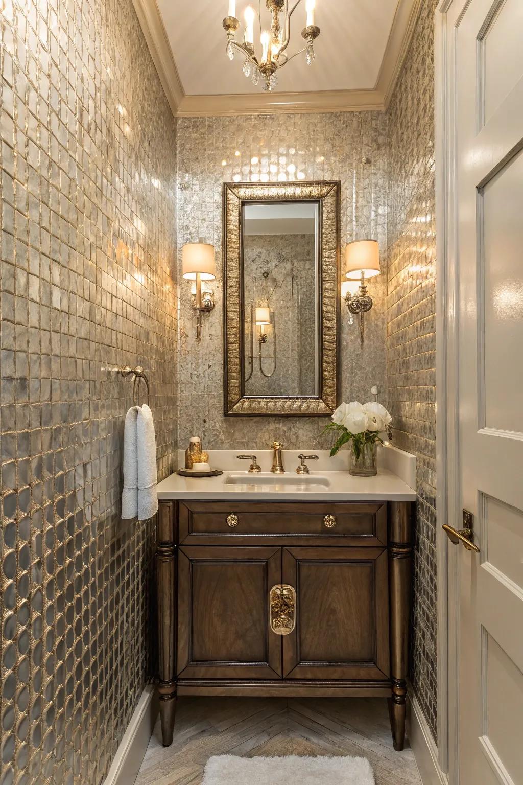 Metallic accents add glamour and light.