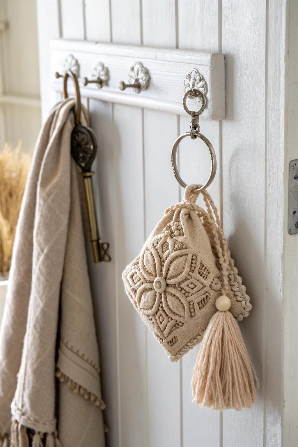 Elevate your everyday with a touch of soft artistry—meet the plush key holder that brings functionality and beauty together in perfect harmony.