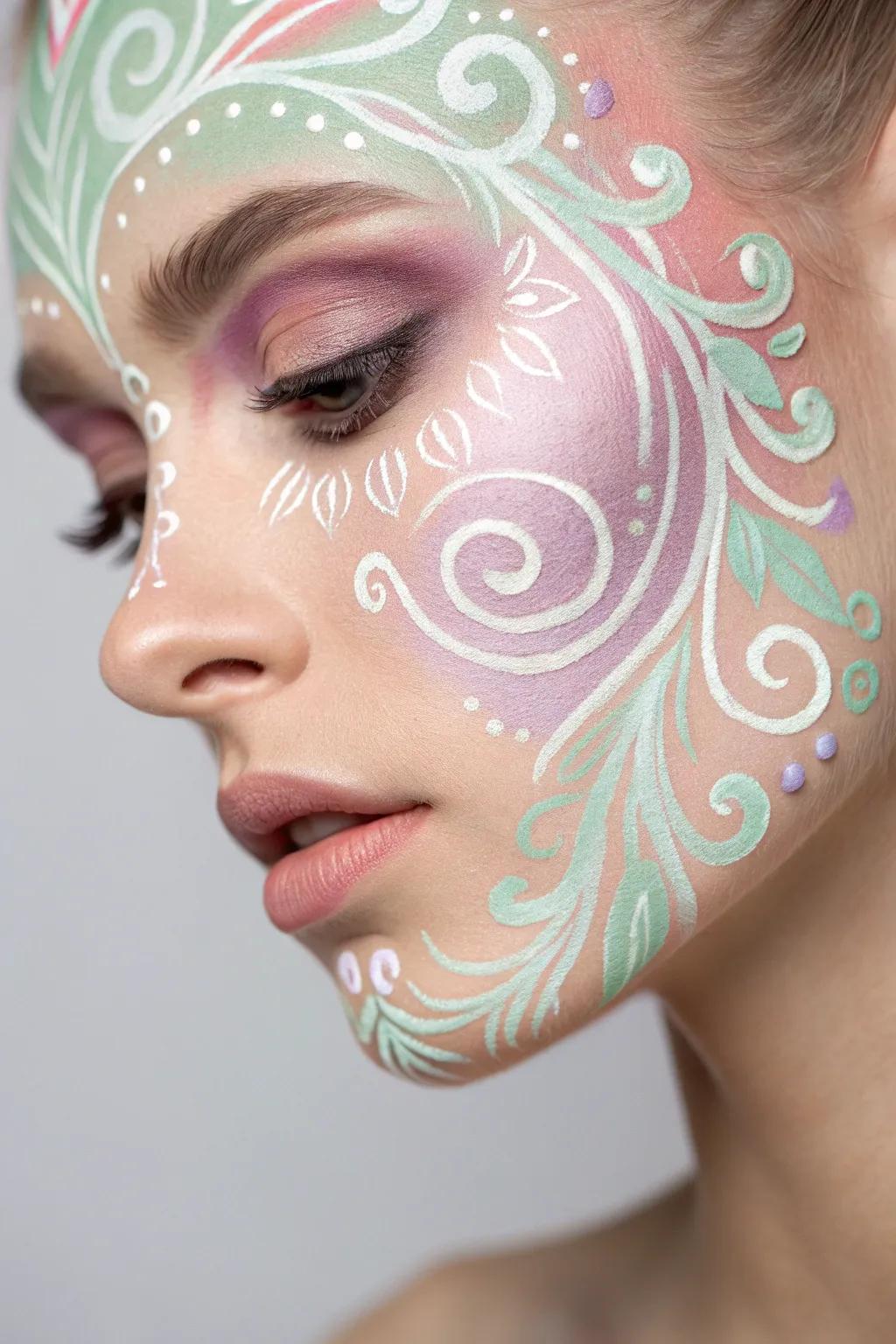 Embrace the artistry of spring with whimsical swirling patterns in soft hues.