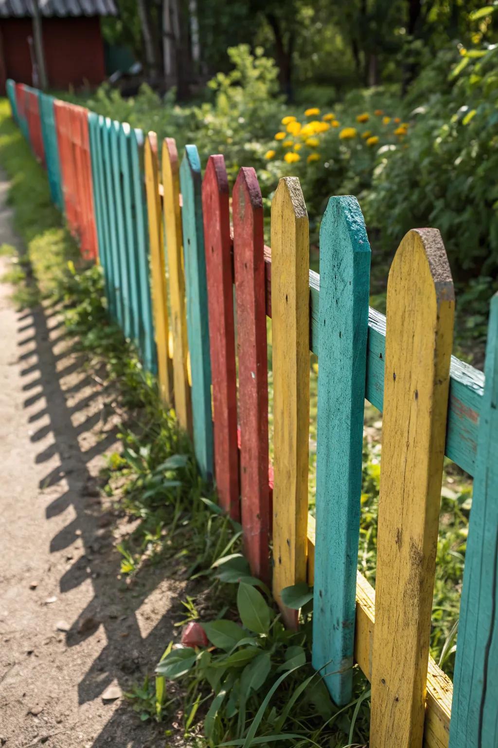 Add a splash of personality to your garden with a color pop fence.