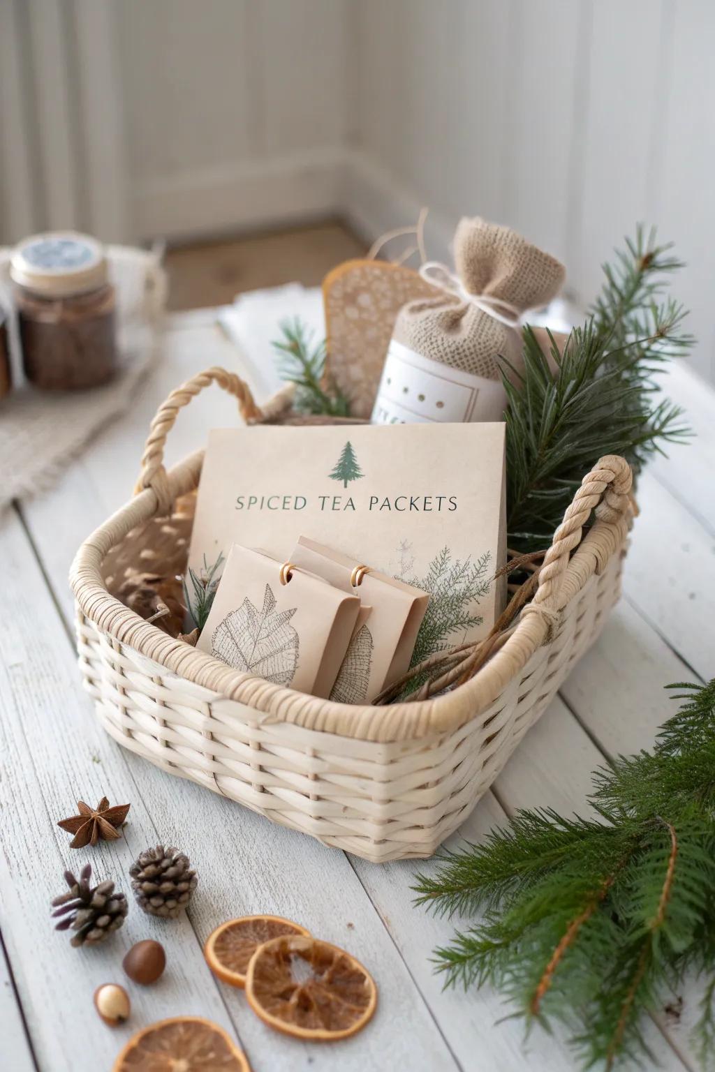 Embrace the warmth of the season with a holiday cheer basket, where simplicity meets heartfelt elegance.