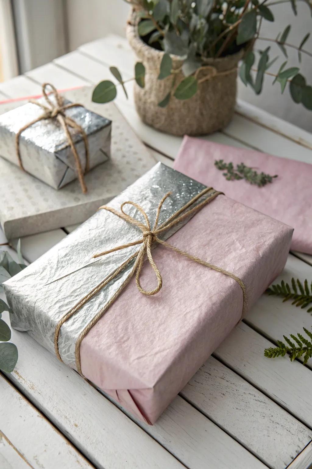 Add a touch of sparkle to your gifts with chic metallic wrapping!