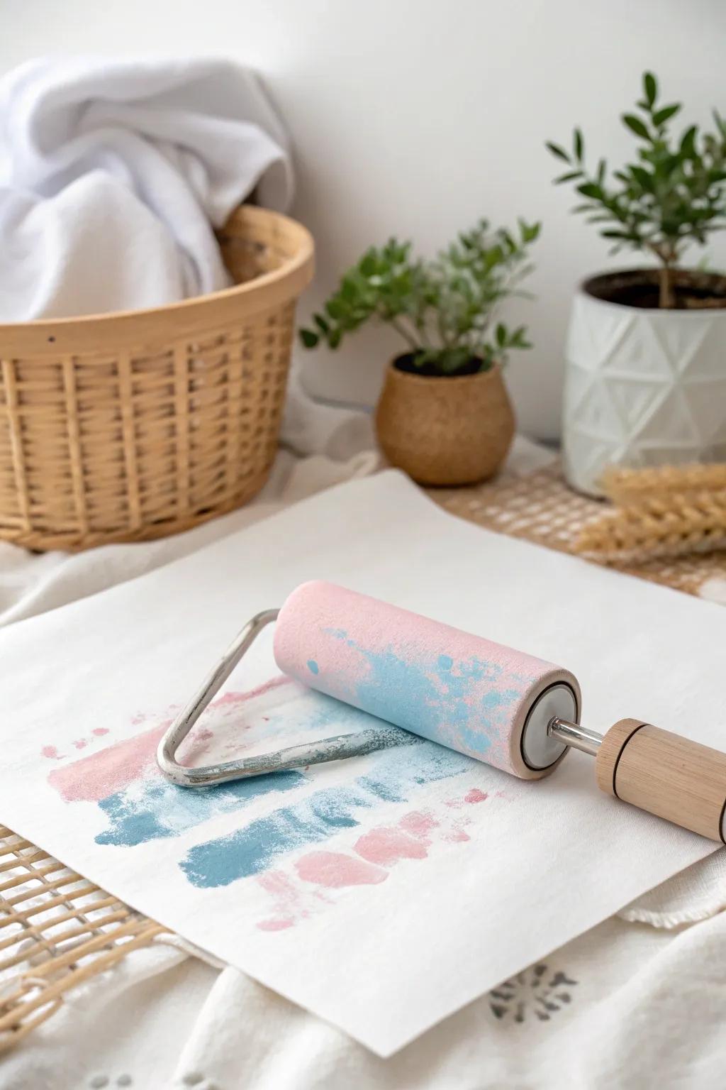 Unleash creativity with a foam roller – where simplicity meets vibrant imagination.