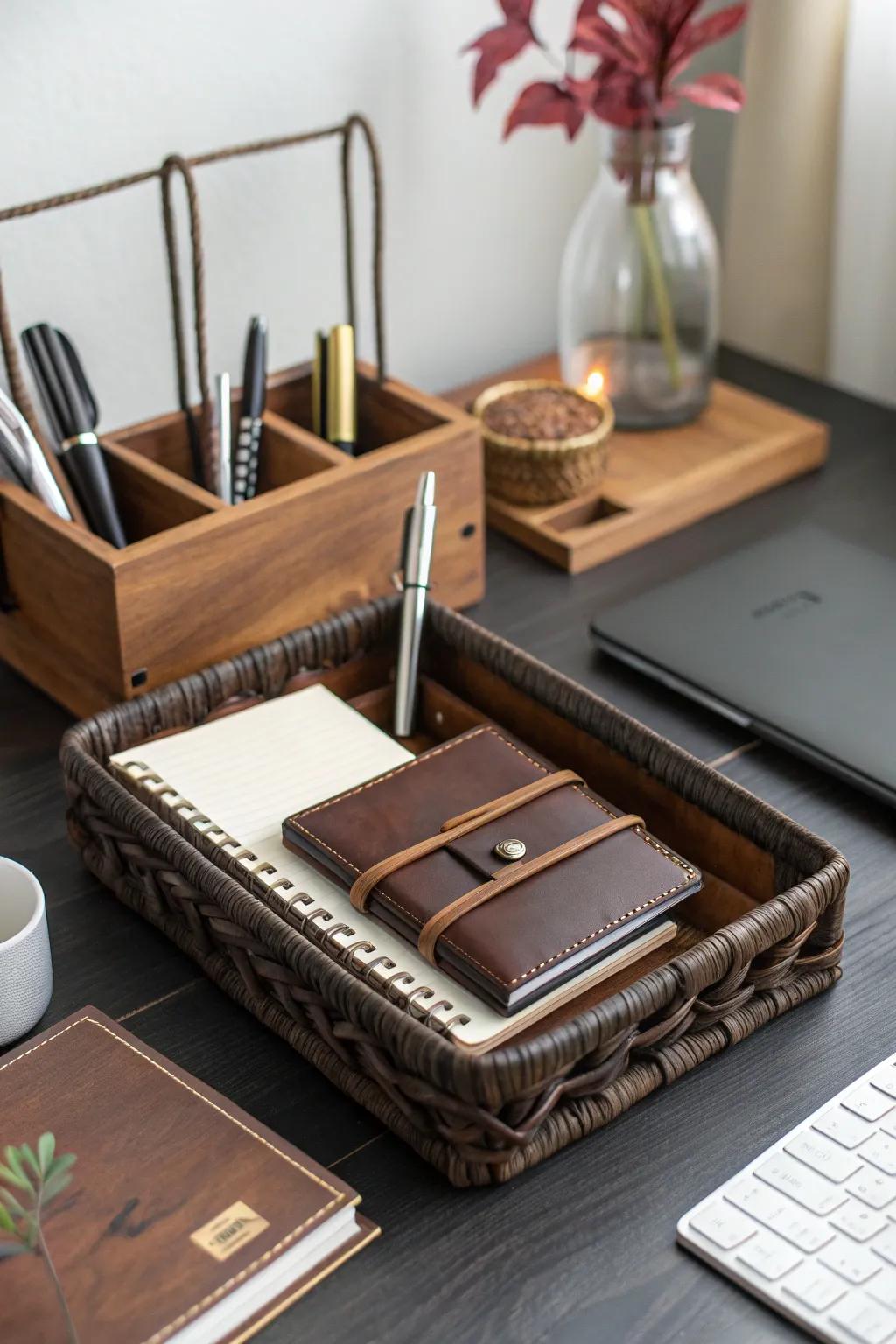 Elevate your workspace with this exquisite home office gift basket, perfect for the modern professional.