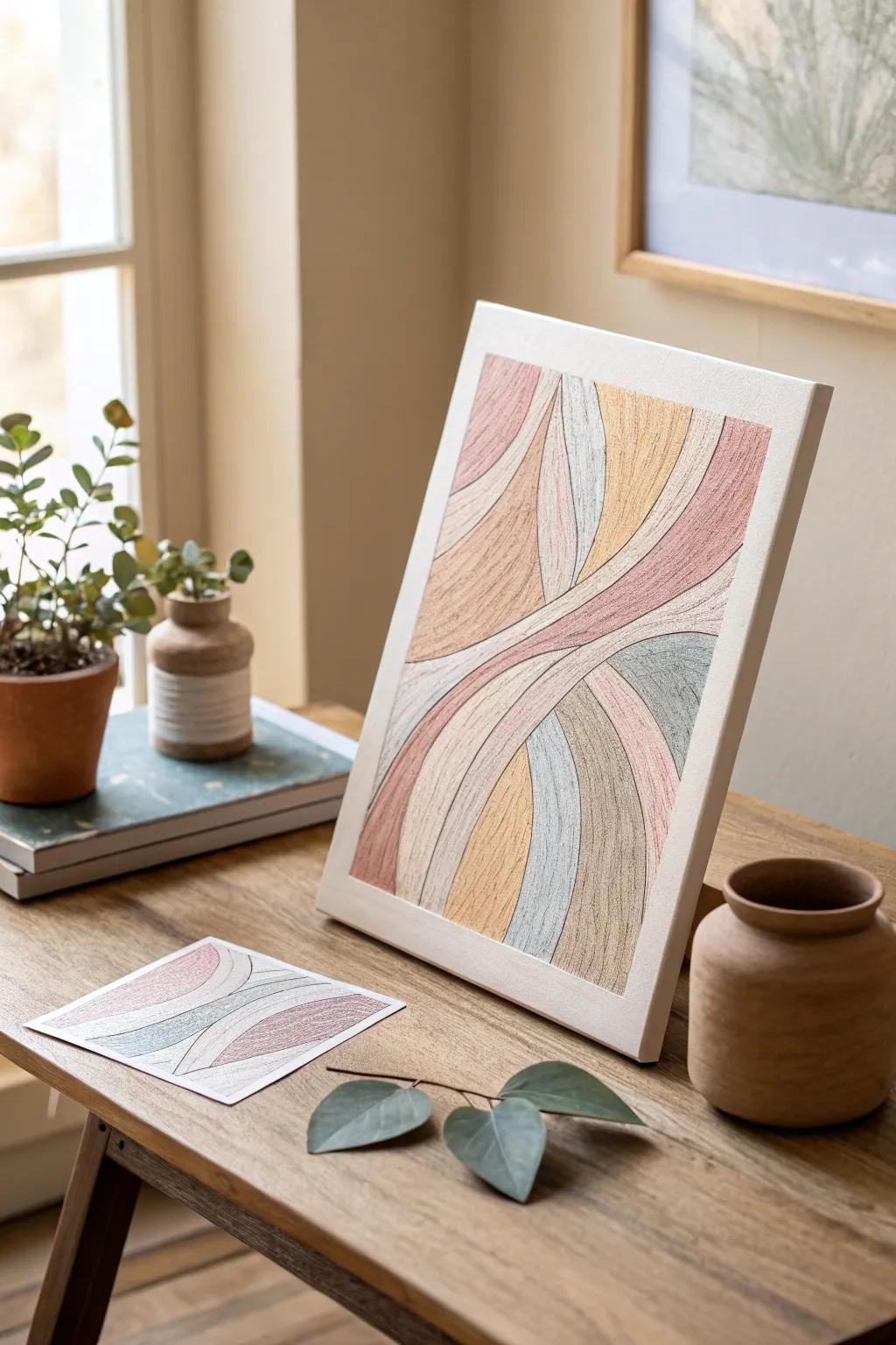 Discover the beauty of texture through a seamless blend of pencils and pastels. #ArtisticTextures #ScandiBohoVibes