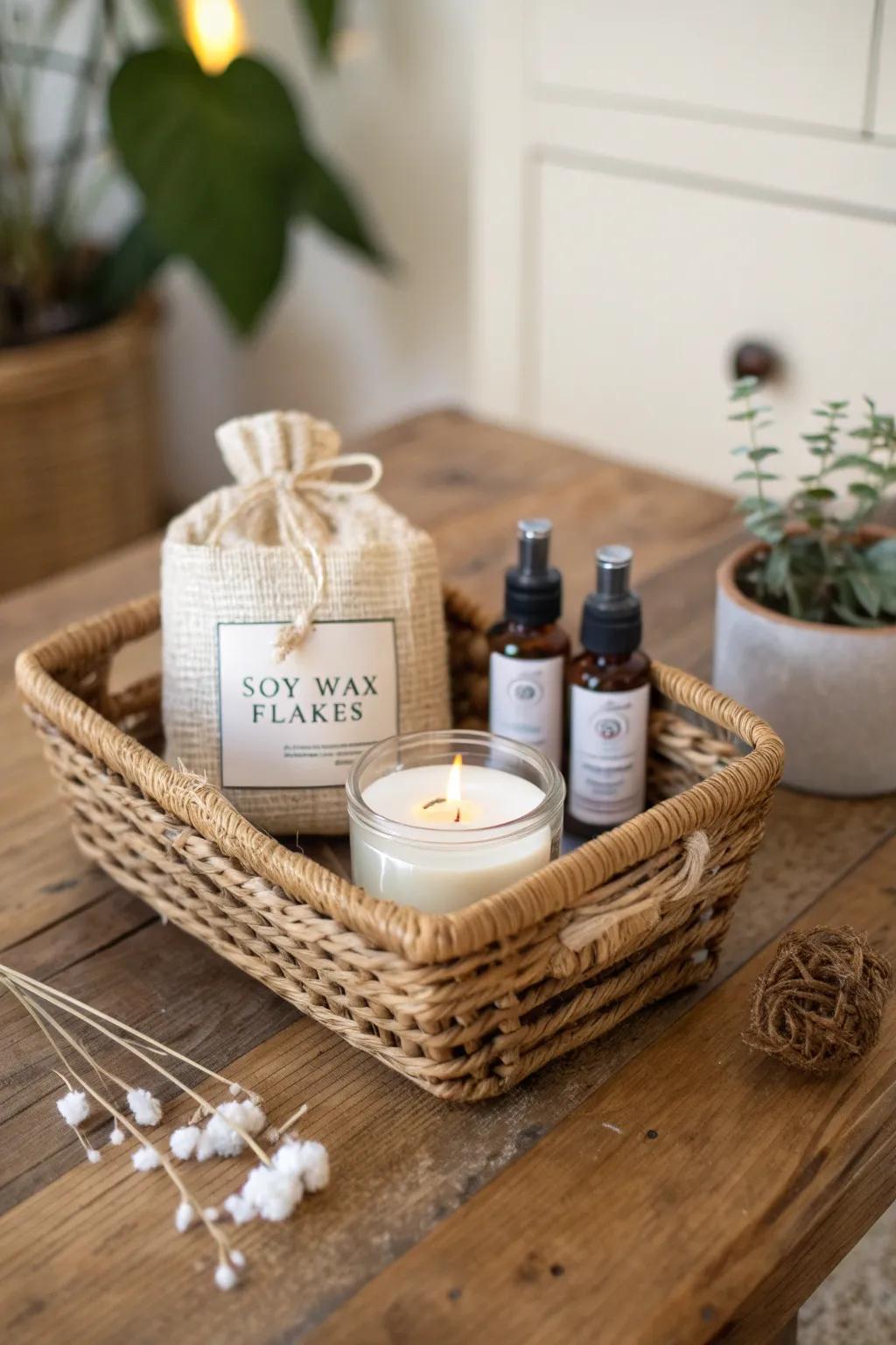 Craft a cozy atmosphere with our DIY Candle Making Basket – the perfect gift for creative souls.