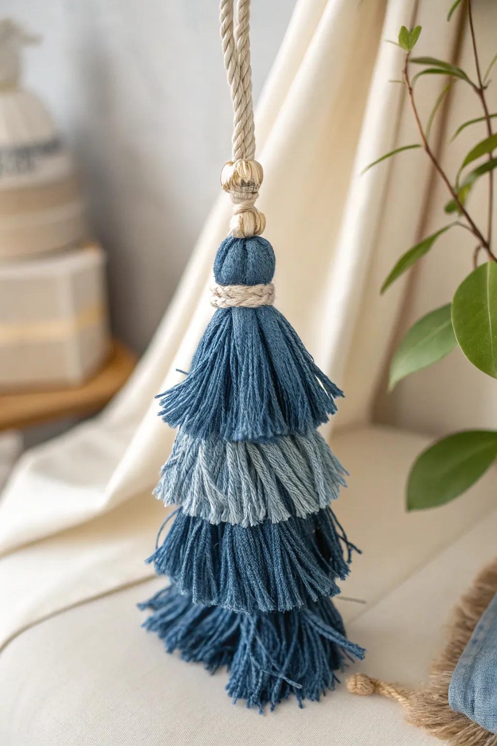 Elevate your style with chic denim tassels, the perfect blend of upcycled artistry and minimalist charm.