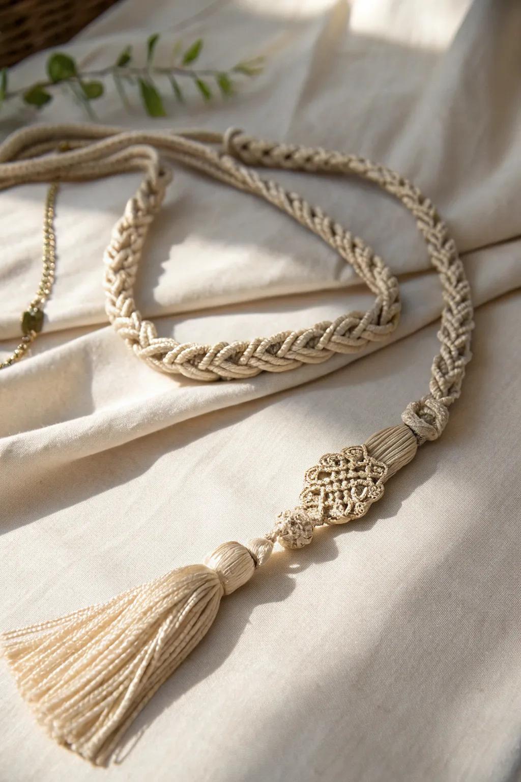 Elevate your style with a statement tie back necklace that combines simplicity and elegance.