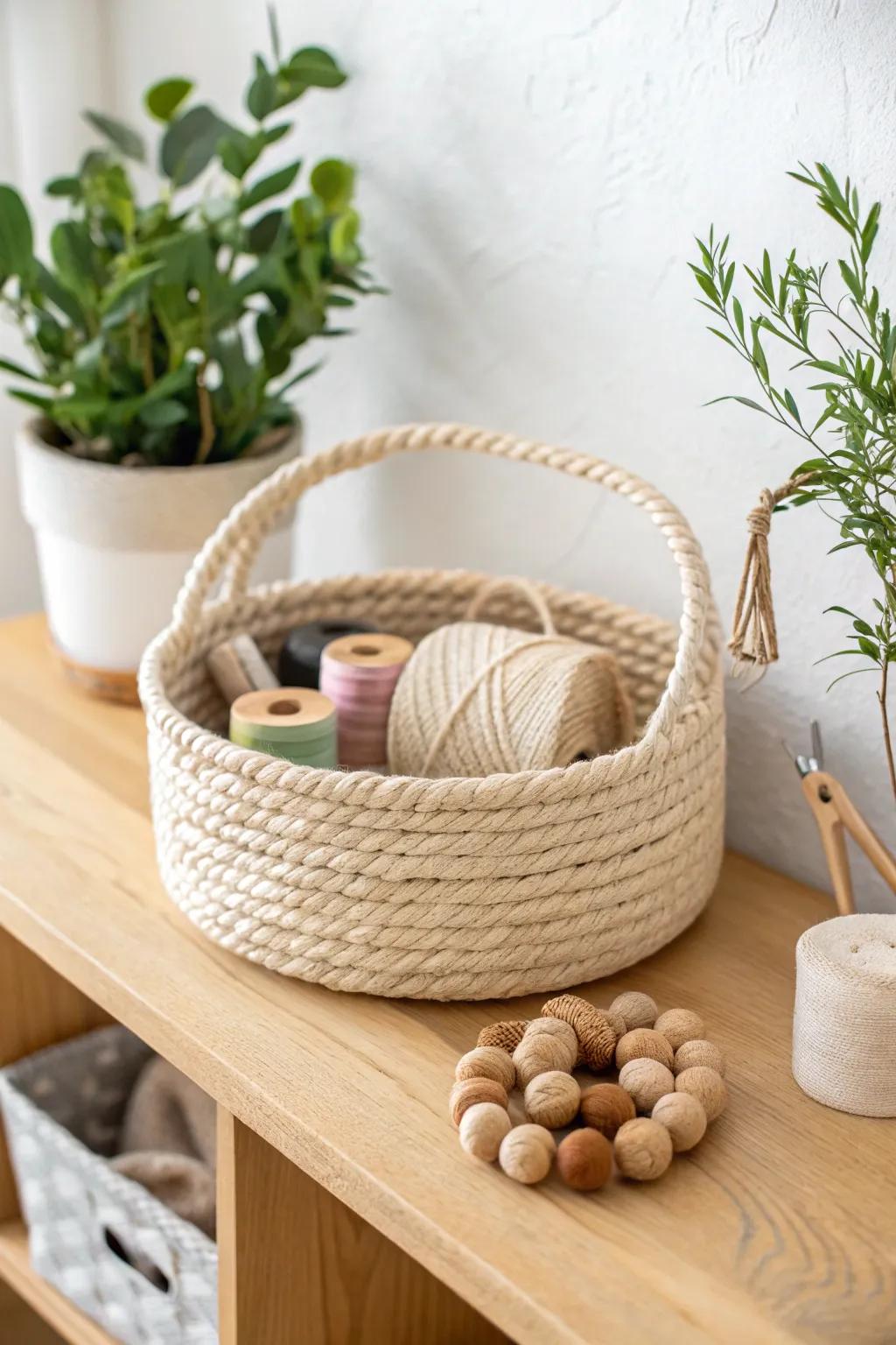 Effortlessly chic storage: Discover the art of no-weave rope baskets and declutter with style!