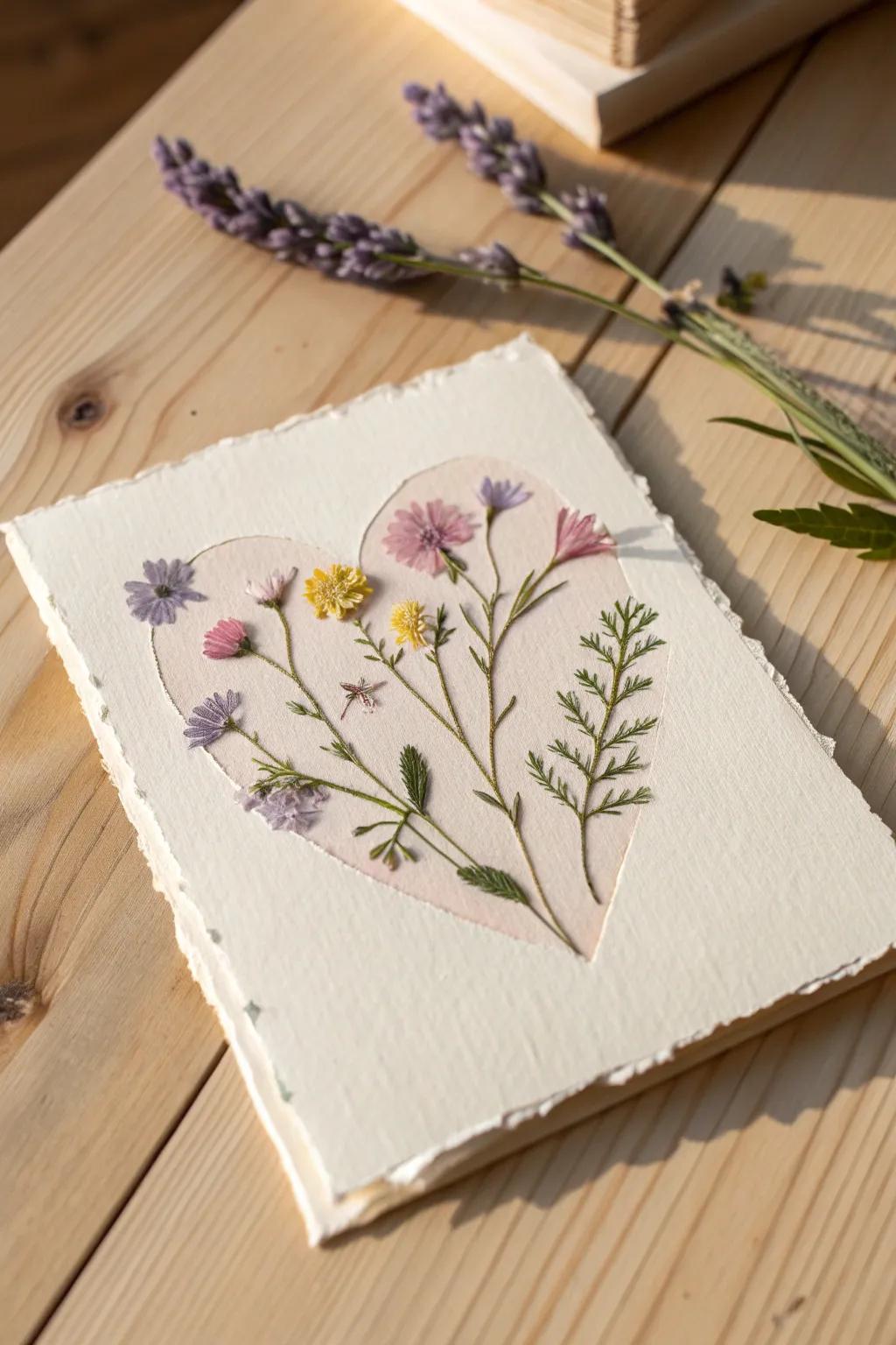 Elevate your Valentine's Day with a touch of nature's elegance. 🌸 #PressedFlowers #ValentinesDayCard