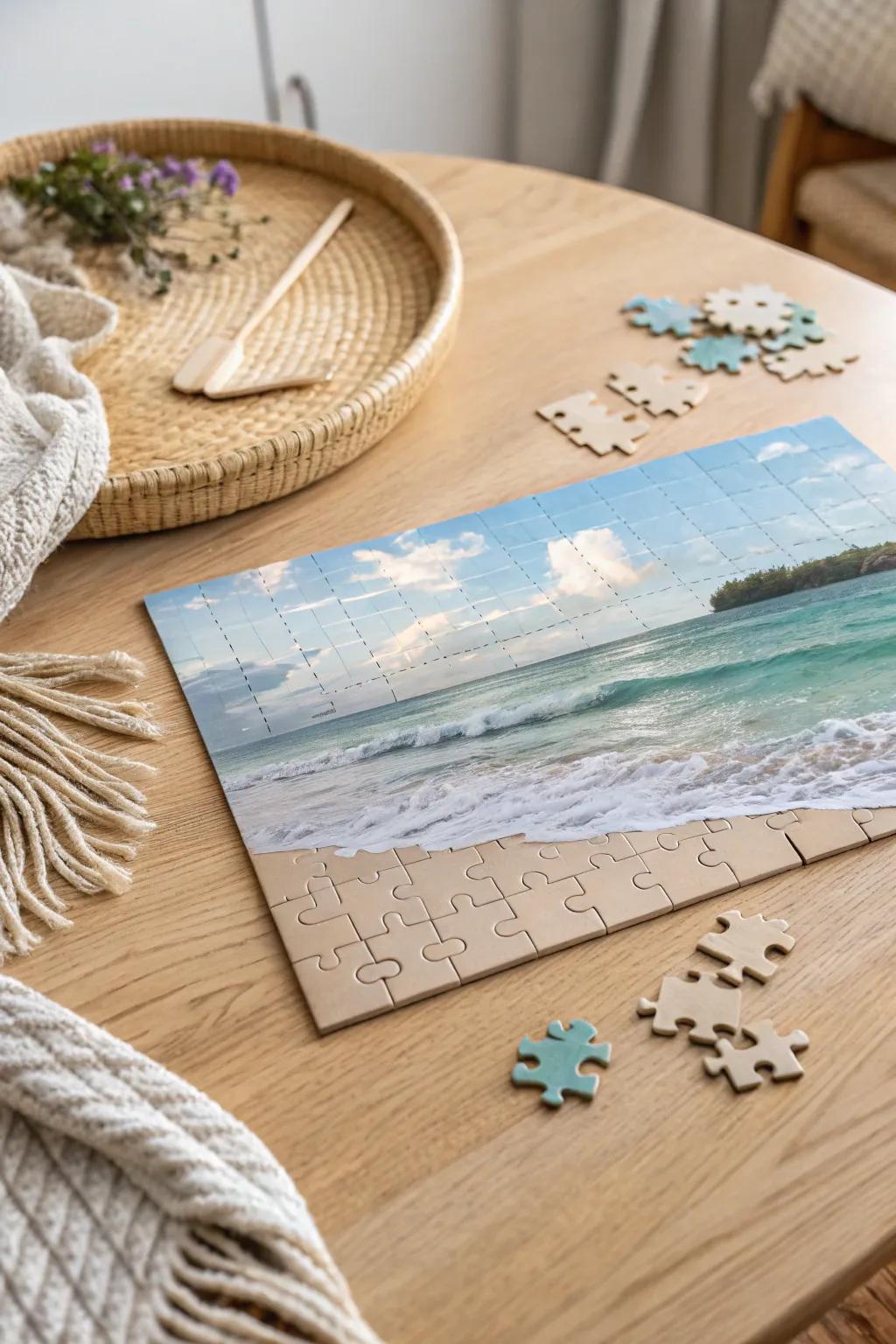 Piece together cherished memories with a custom puzzle, perfect for a cozy Valentine's Day gift.