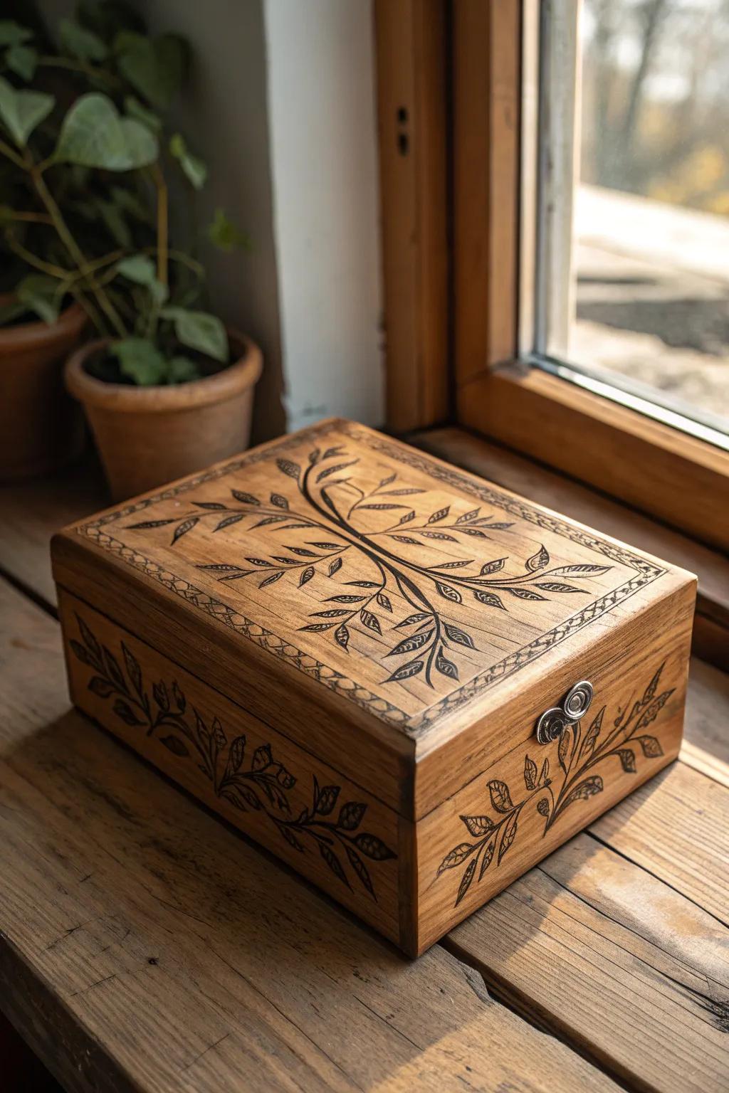 Capture memories in style with a handcrafted keepsake box, where artistry meets sentimentality.