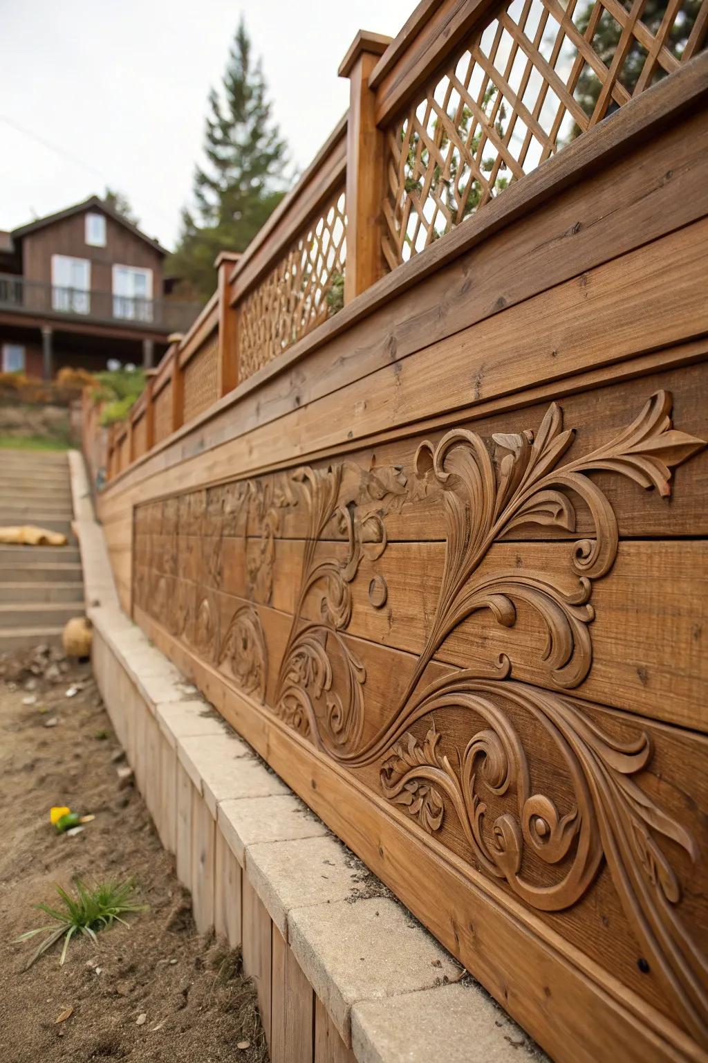Transform your backyard with artistic woodwork—where craftsmanship meets creativity.