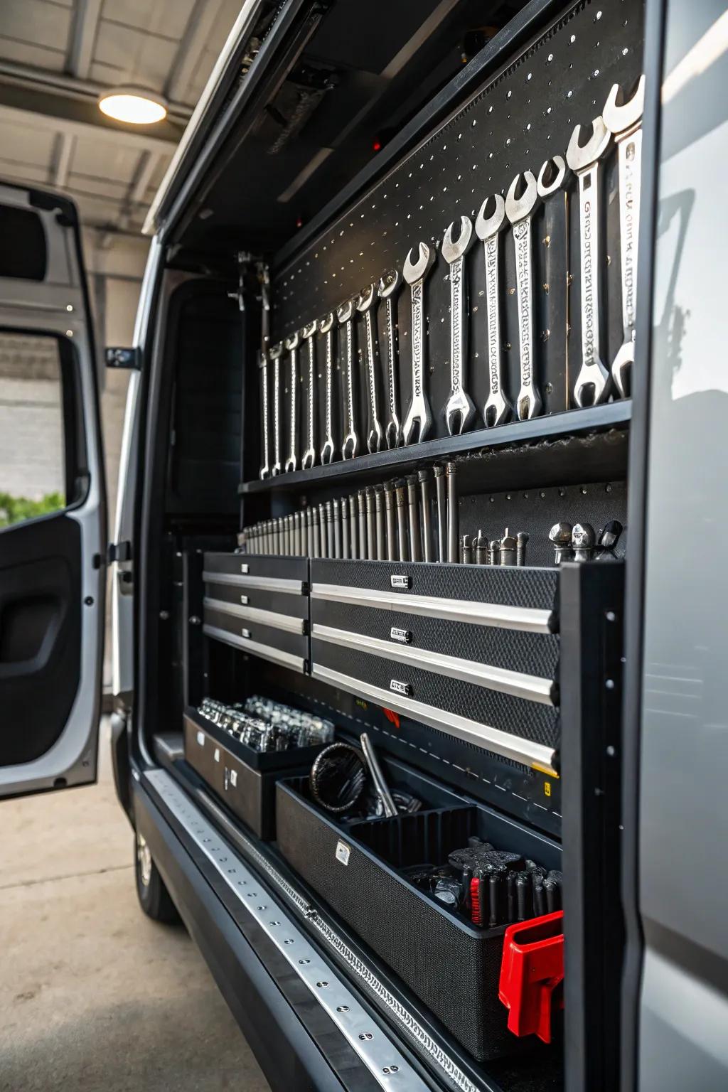 Elevate your workspace with magnetic strips for ultimate tool organization.