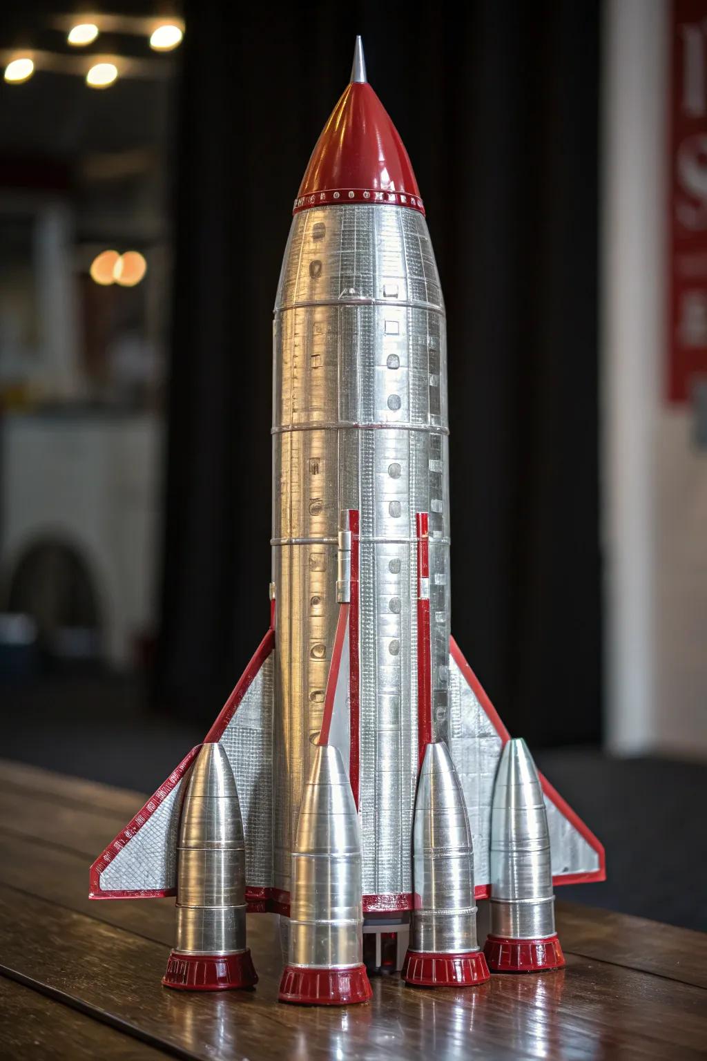 Witness the art of craftsmanship in this magnificent multi-bottle rocket creation.