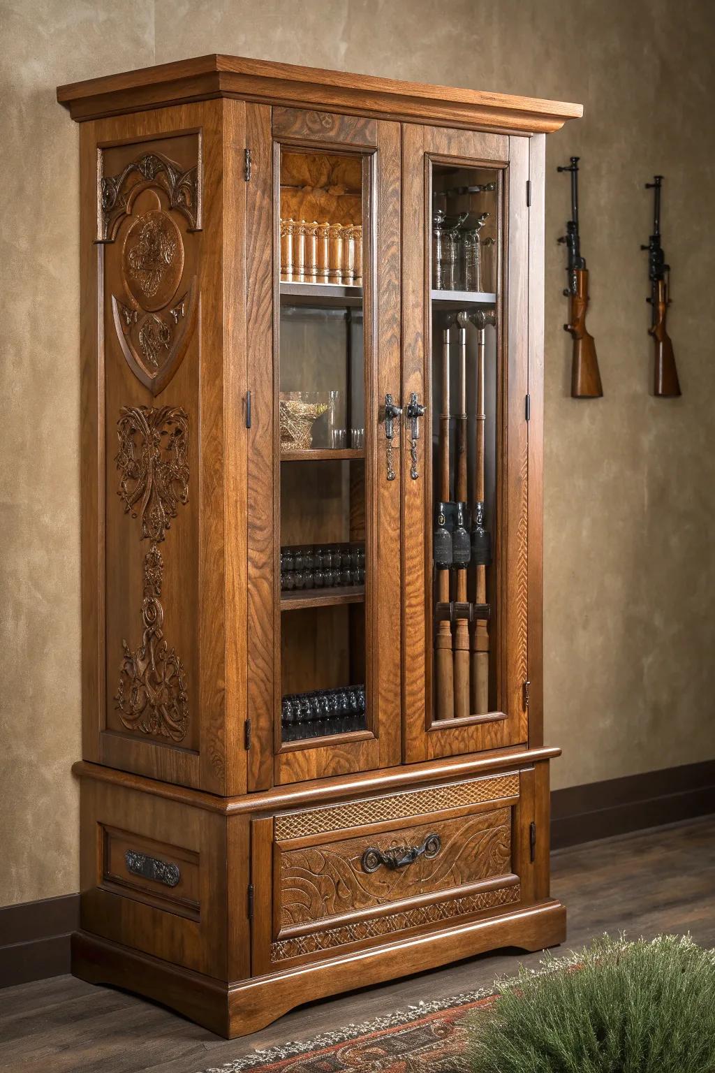 Elevate your space with a handcrafted ammo cabinet that marries function and artistry.