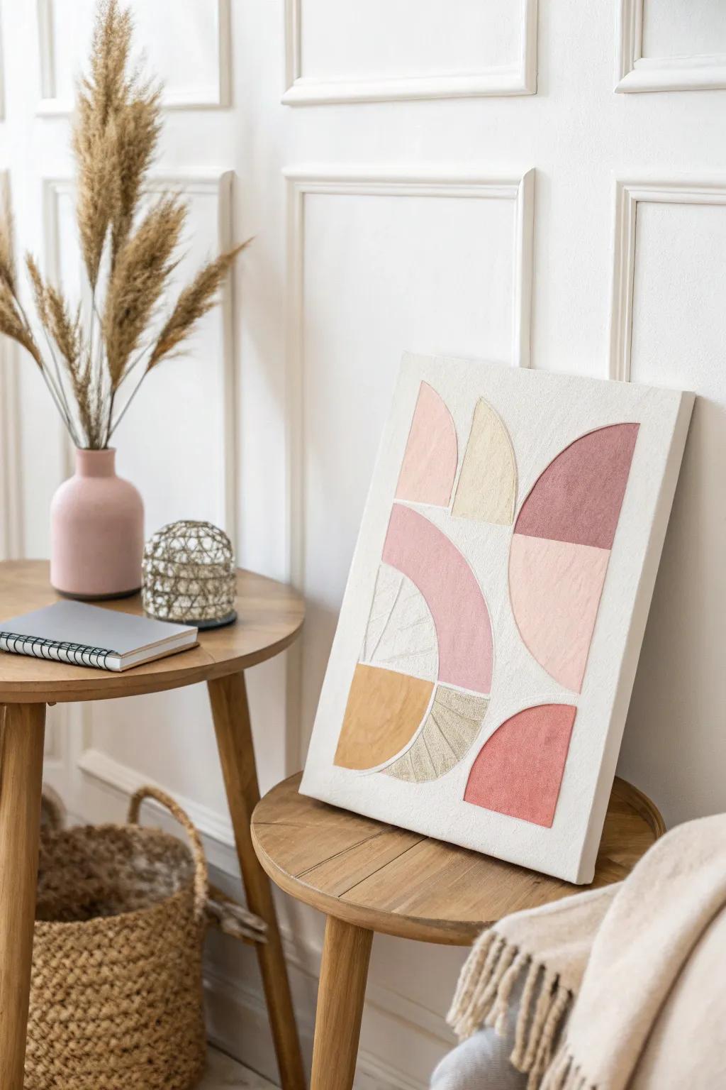 Nurture creativity with a touch of elegance: Baby's first canvas collage.