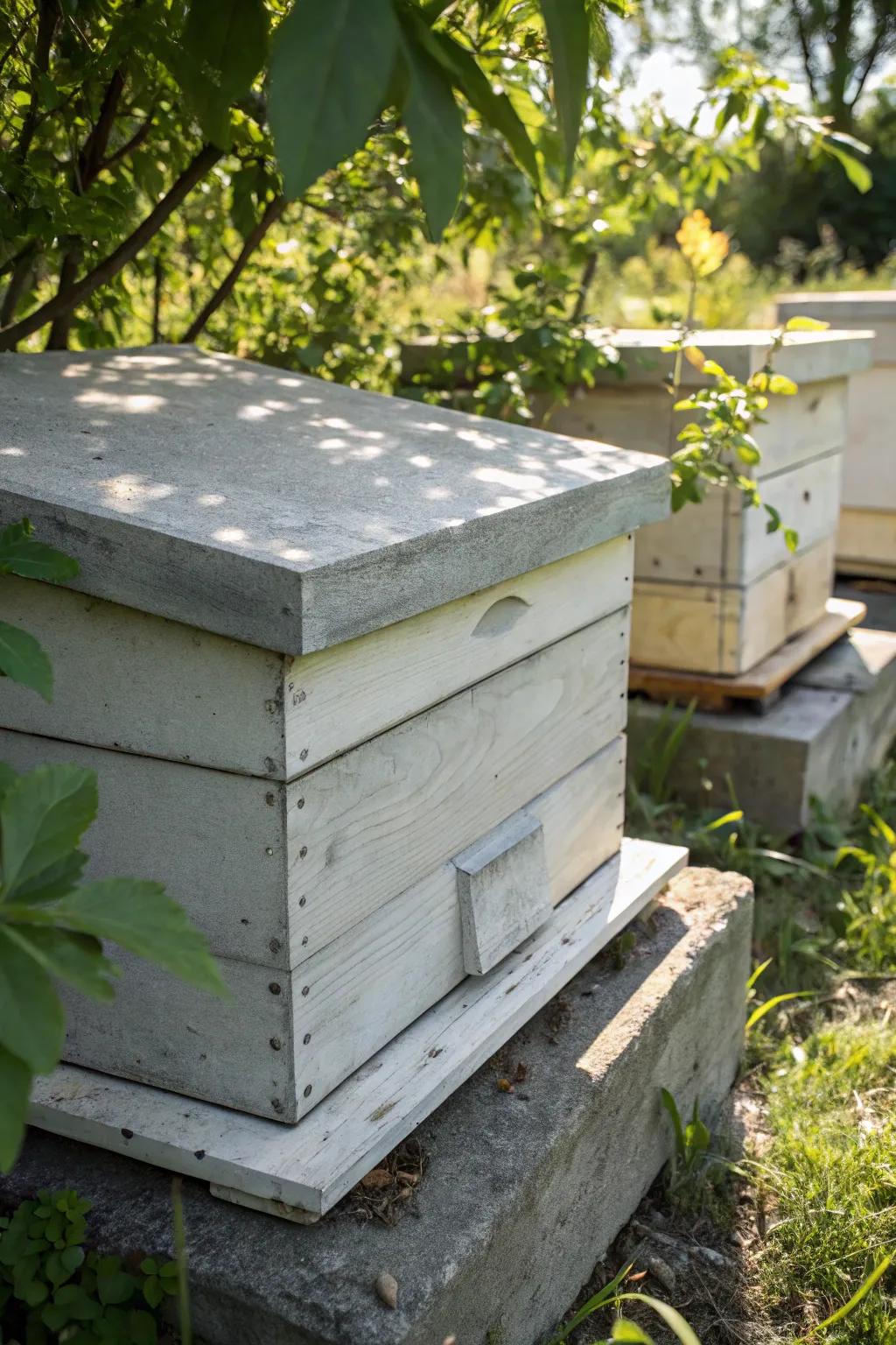 A timeless foundation: the elegance of a concrete slab base for your hive, where craftsmanship meets nature.