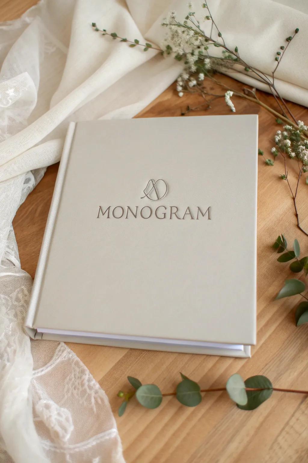 Elevate your organization with a touch of personal elegance through a monogrammed binder cover.