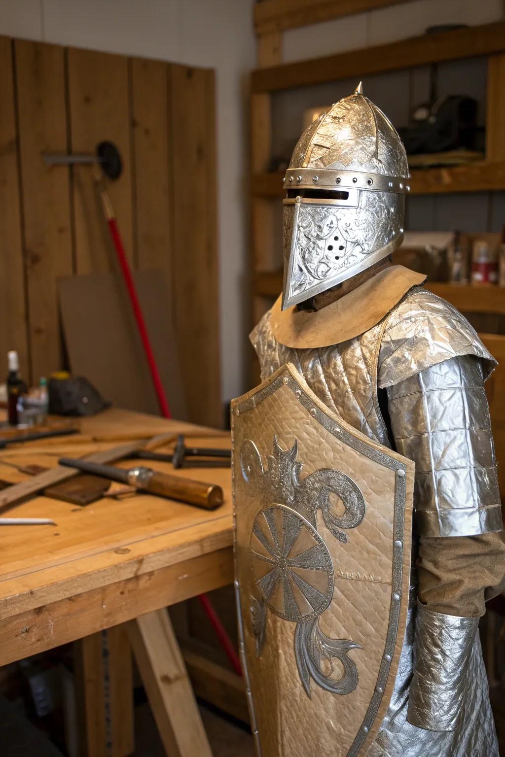 Transform into a gallant hero with this DIY Tin Foil Knight costume—where creativity meets craftsmanship.