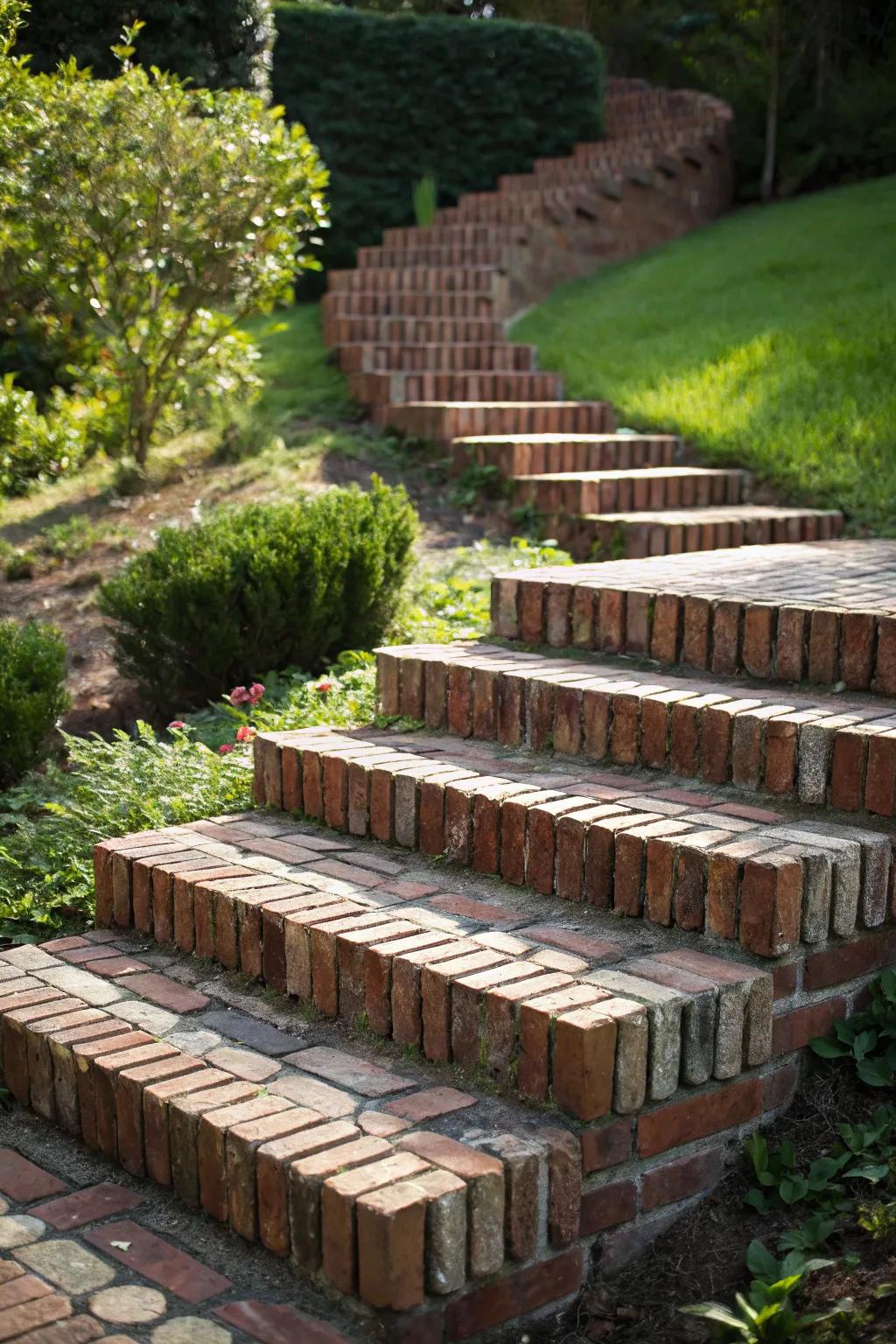 Experience the art of floating brick steps—where craftsmanship meets modern elegance.
