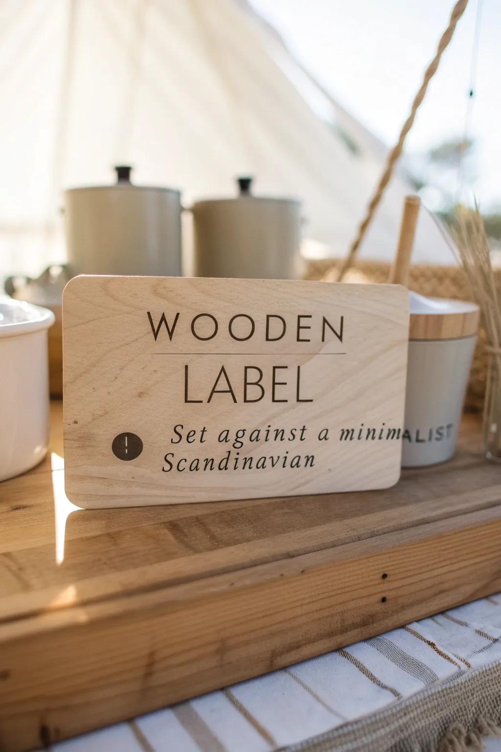 Add a touch of elegance to your camp kitchen with personalized wooden labels.