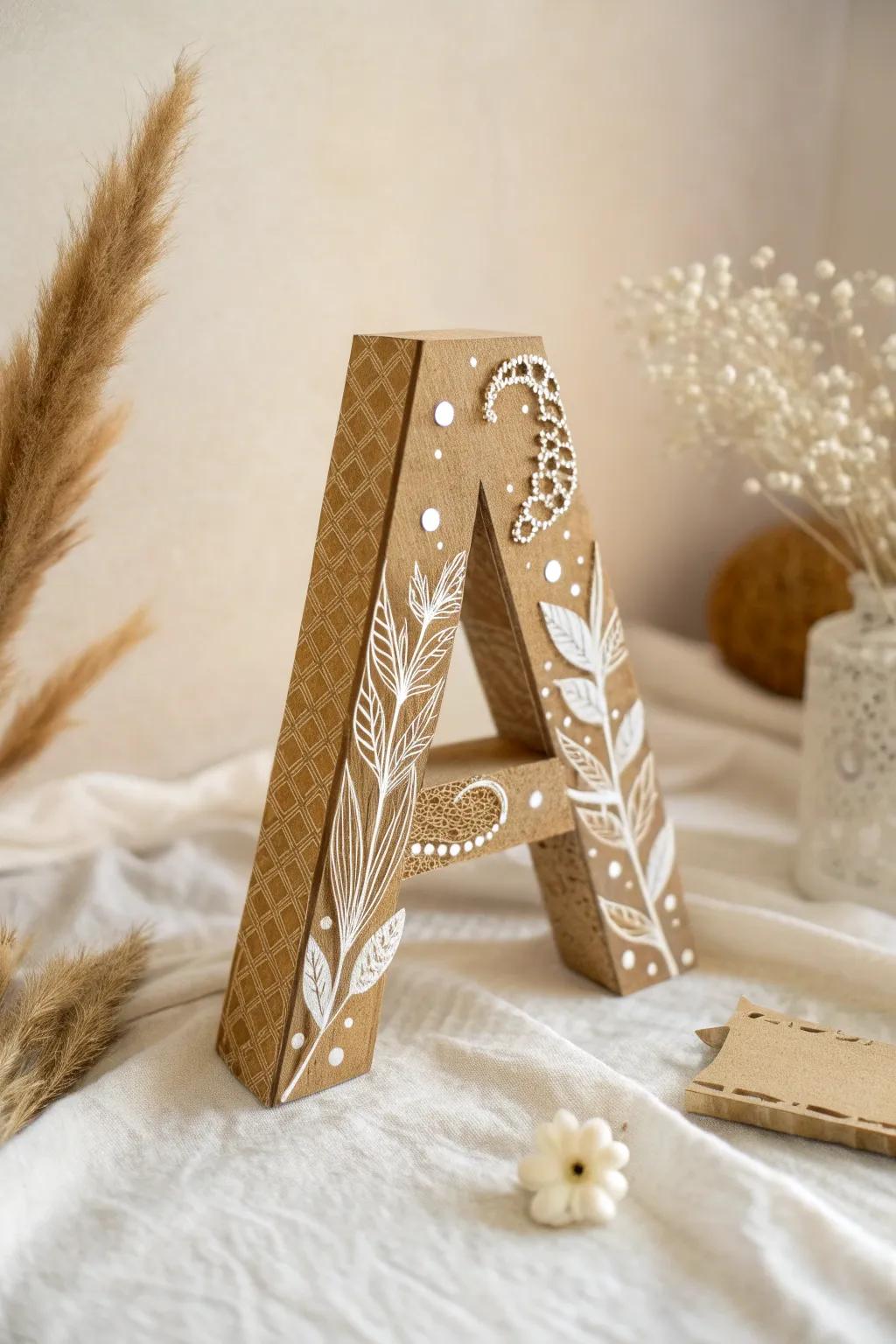 Embrace artistry with minimalist cardboard letters, perfect for personalizing your space with a handcrafted touch.