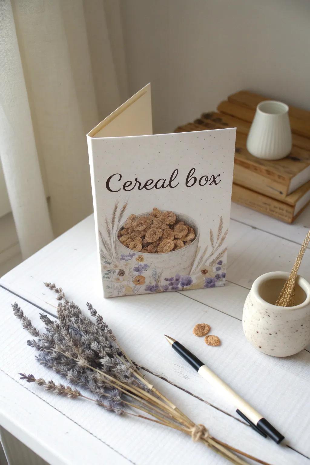 Send heartfelt messages with these charming cereal box postcards, a perfect blend of simplicity and creativity.