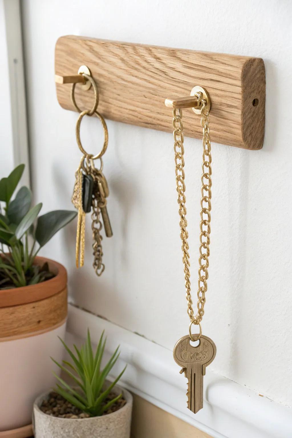 Elevate your entryway with this chic chain key holder, where simplicity meets elegance.