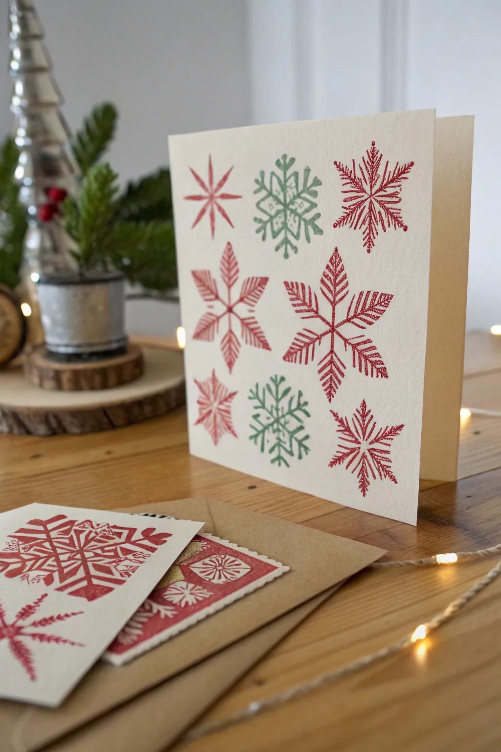 Elevate your holiday greetings with the art of stamped patterns. Simple, elegant, and handcrafted with love.
