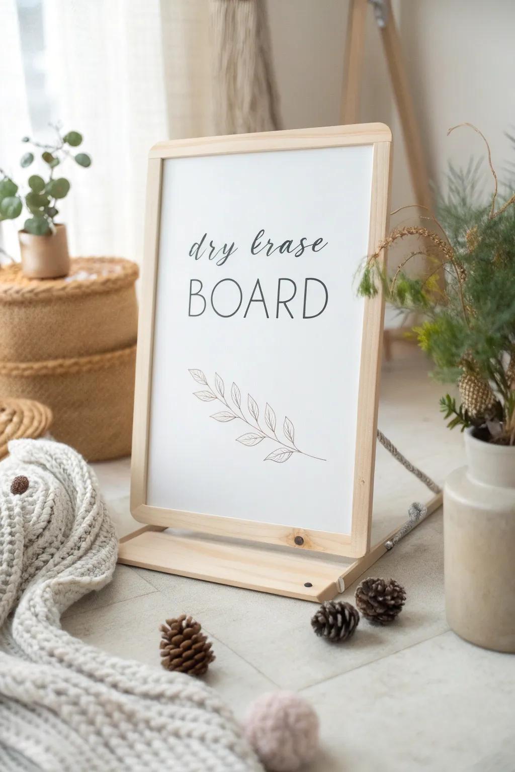 Inspire your holiday season with heartwarming quotes on a minimalist dry erase board.