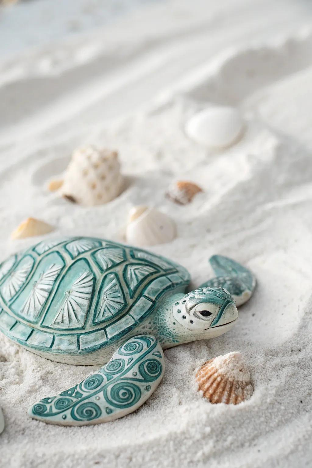 Bring the ocean to your home with this charming clay turtle—where craftsmanship meets underwater enchantment.