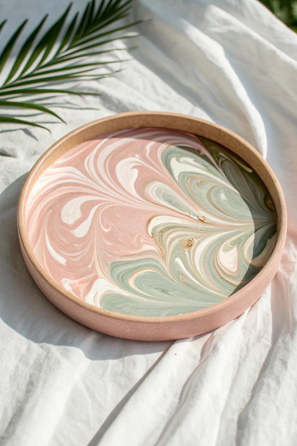Transform your workspace into an art studio with this elegant marble-effect clay palette.