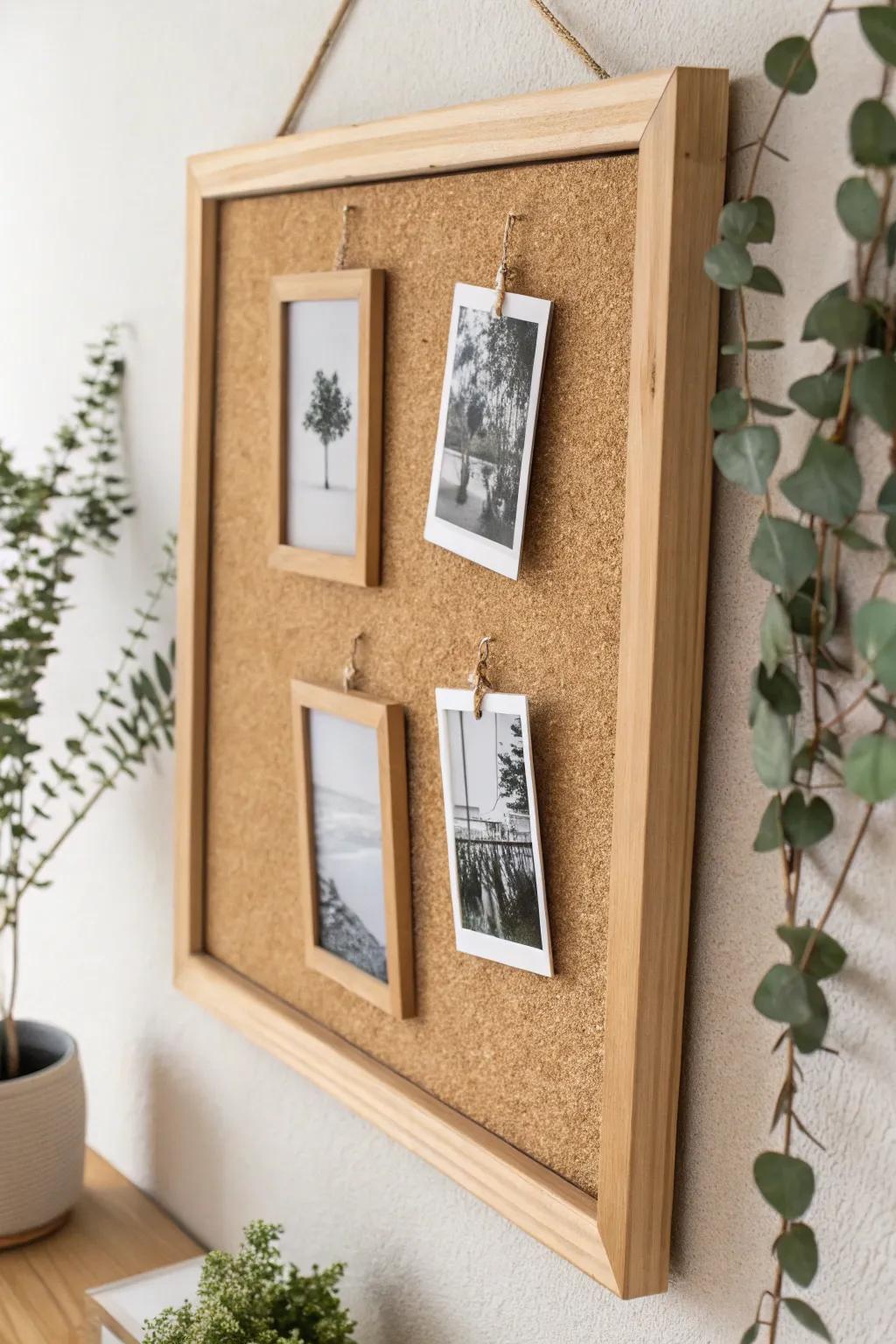 Transform your space with a personal photo gallery: a perfect blend of simplicity and natural beauty.
