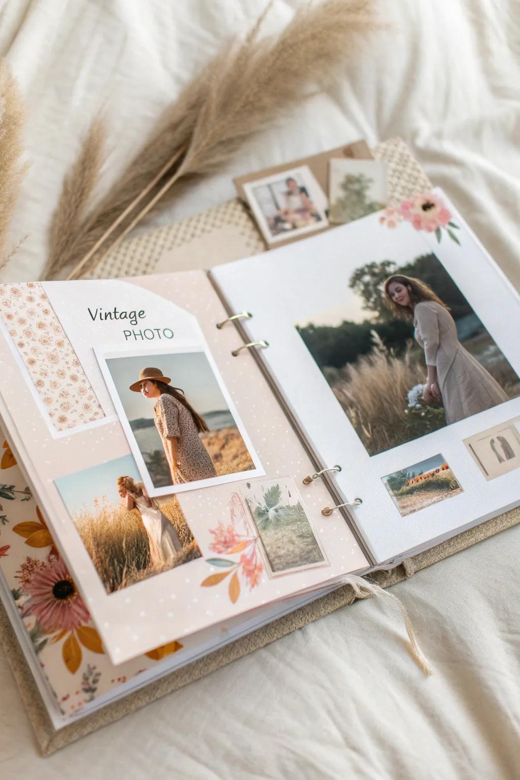 Transform your scrapbook with a stunning photo collage backdrop, capturing every cherished memory in a beautifully minimalist style.