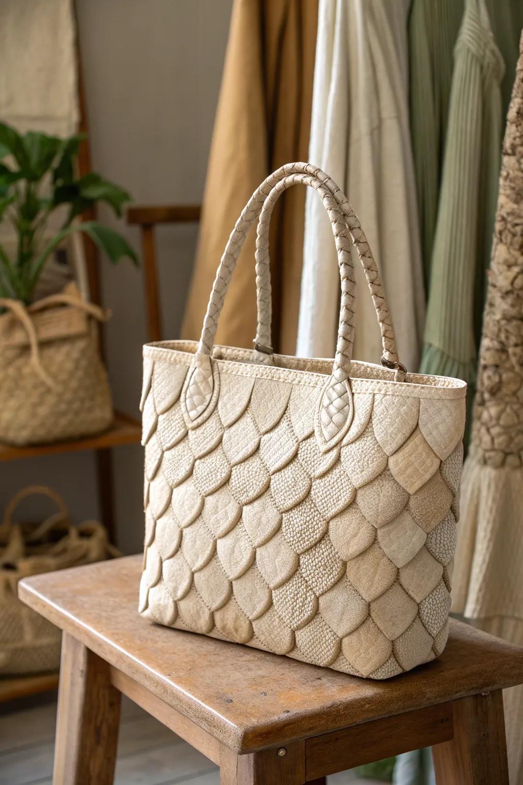 Elevate your style with the captivating texture of the crocodile stitch – perfect for those who appreciate understated elegance.