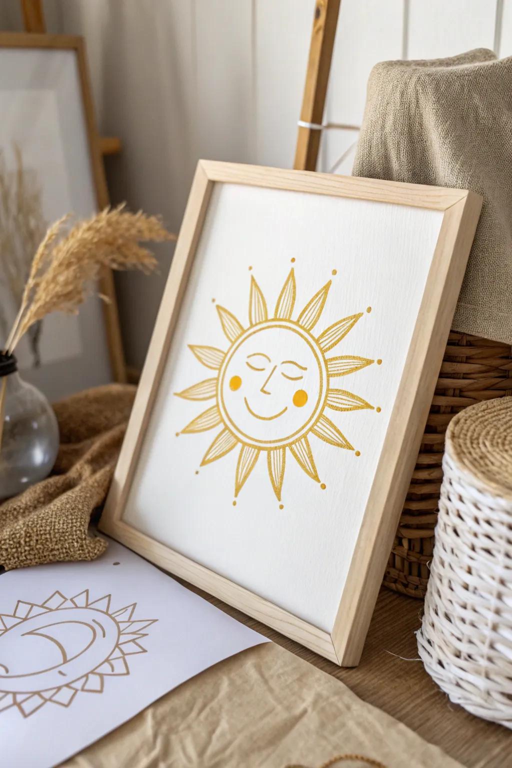 Let your day shine with a simple, smiling sun doodle, bringing warmth and joy to your creative space.