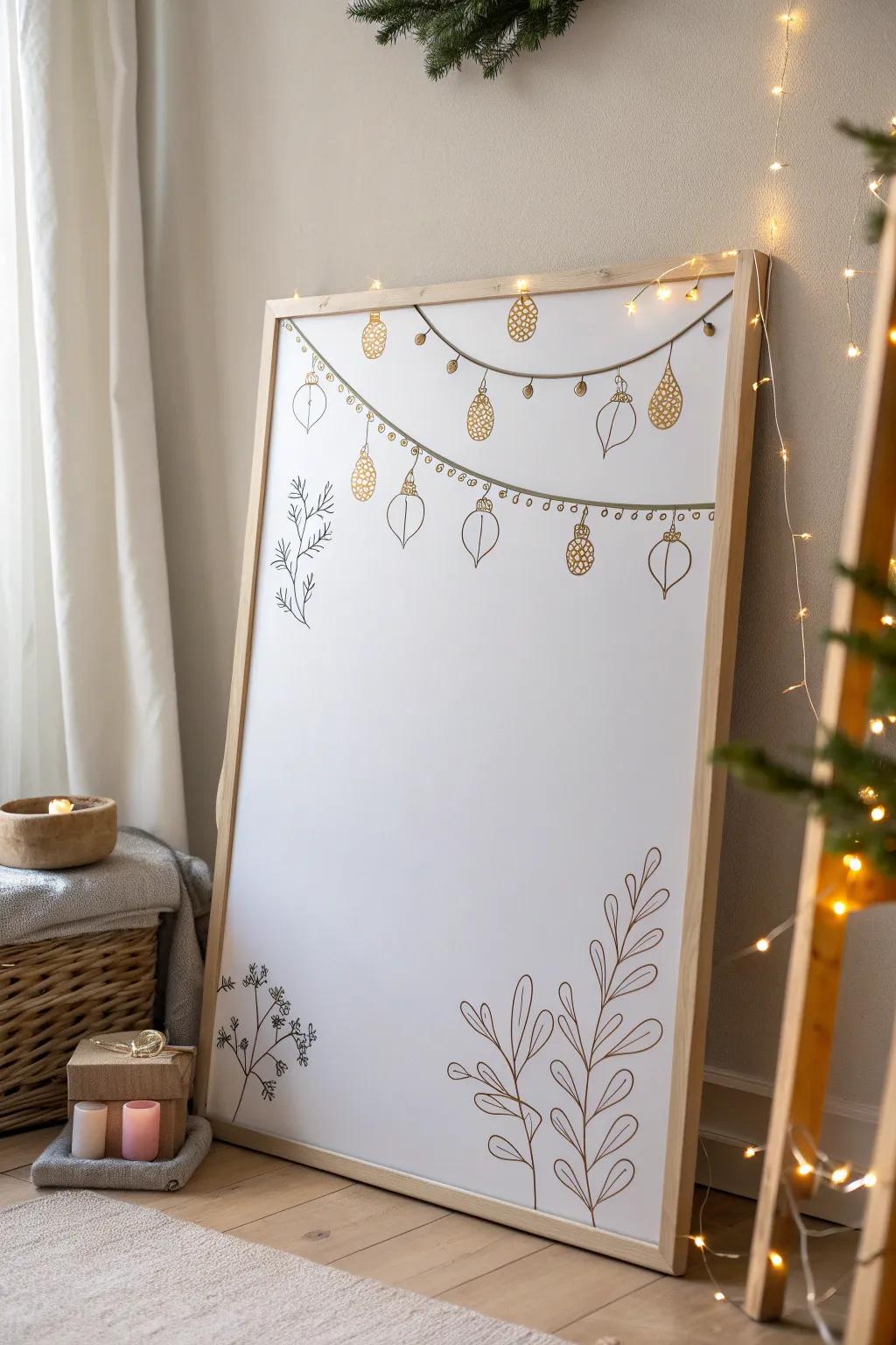 Illuminate your creative space with festive light strings, where simplicity meets celebration.