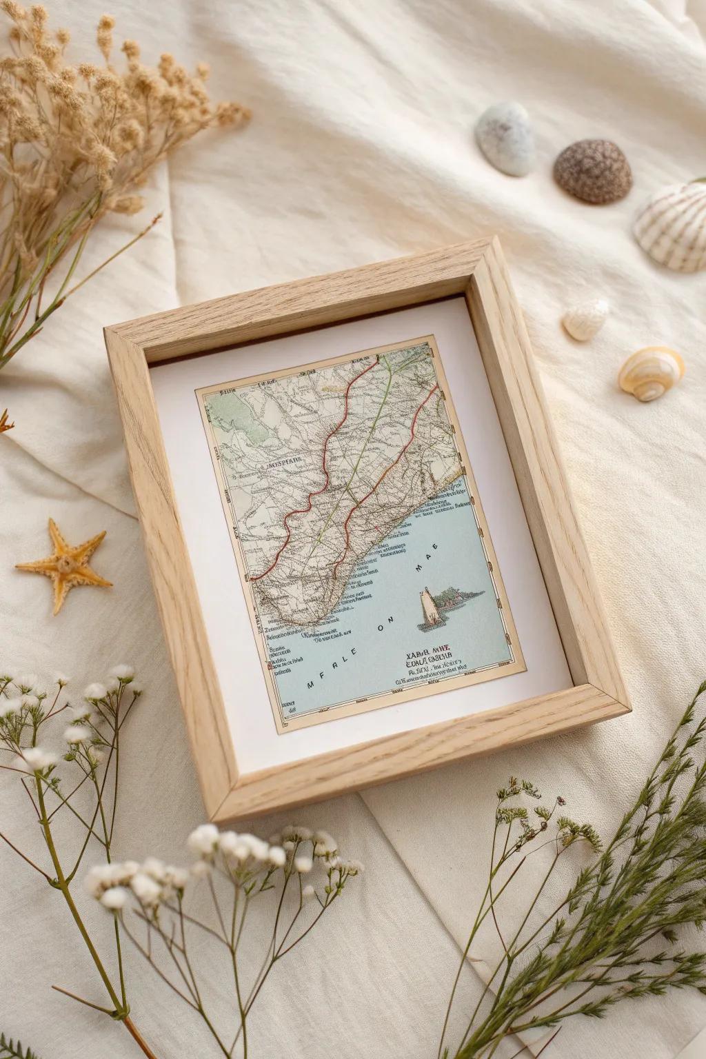 Capture your coastal memories with a DIY beach shadow box that blends minimalist elegance and personal adventure. 🌊🗺️ #ScandiBoho #BeachMemories