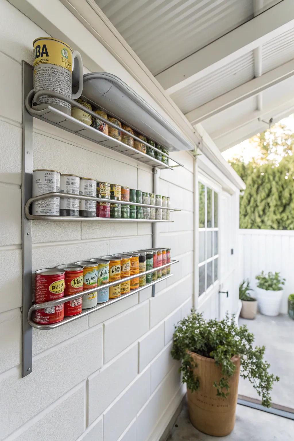 Transform your garage with this chic DIY gutter storage system, merging minimalist style with practical elegance.