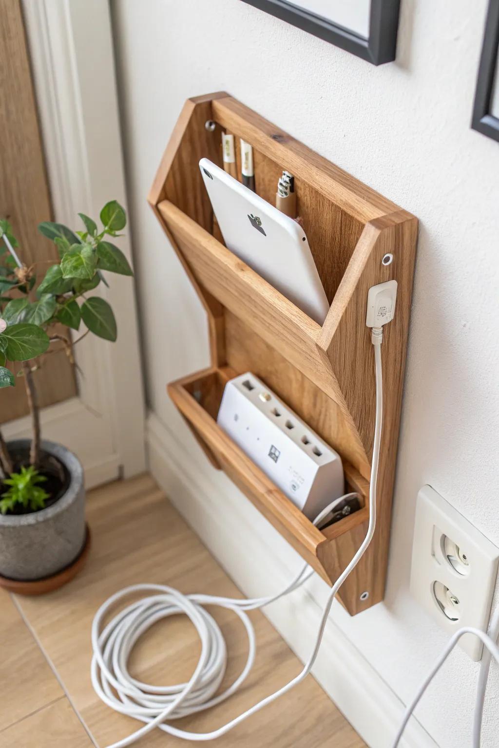 Effortlessly chic and functional: Embrace simplicity with this handcrafted folding extension cord organizer.