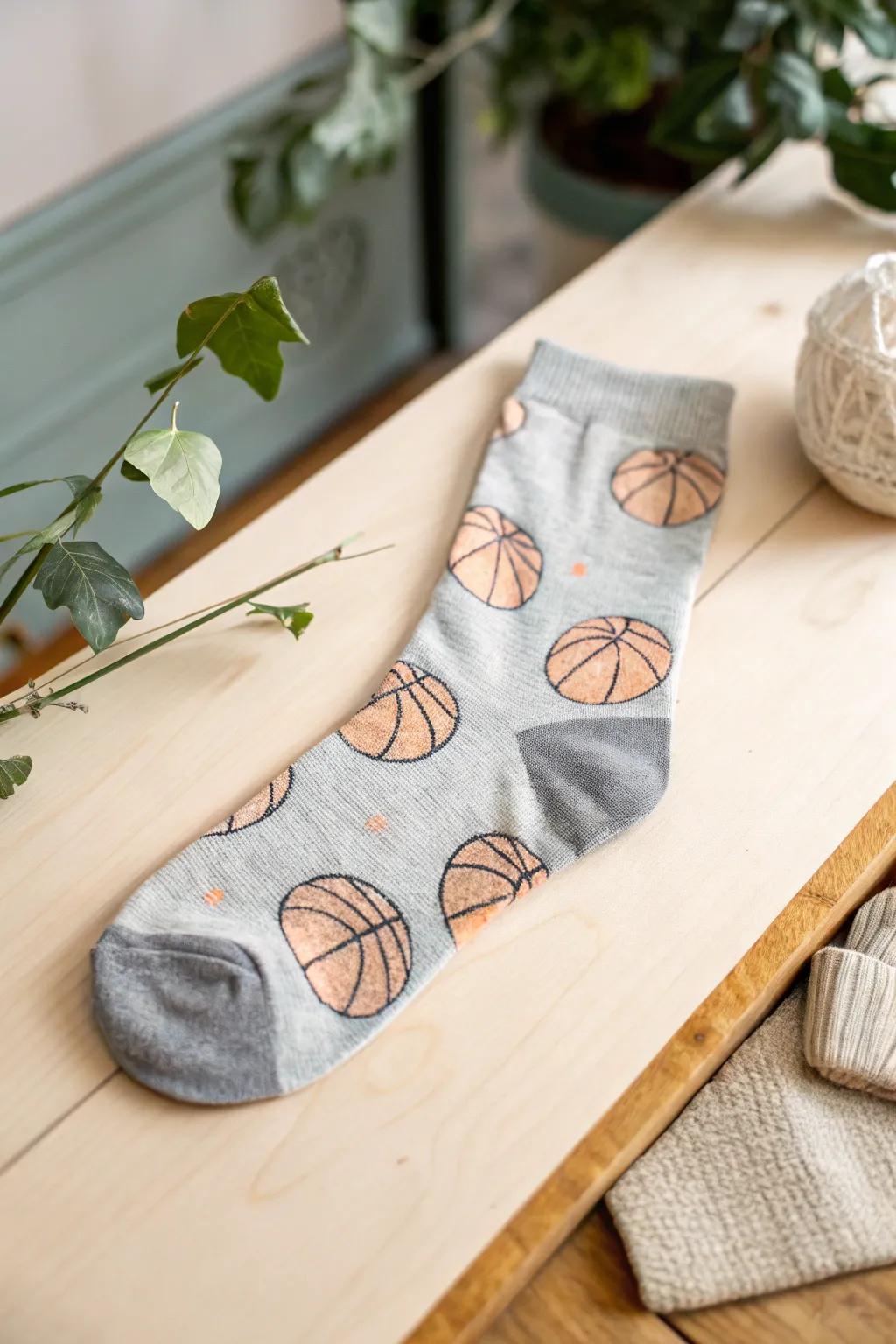 Elevate your game day style with handcrafted basketball socks!