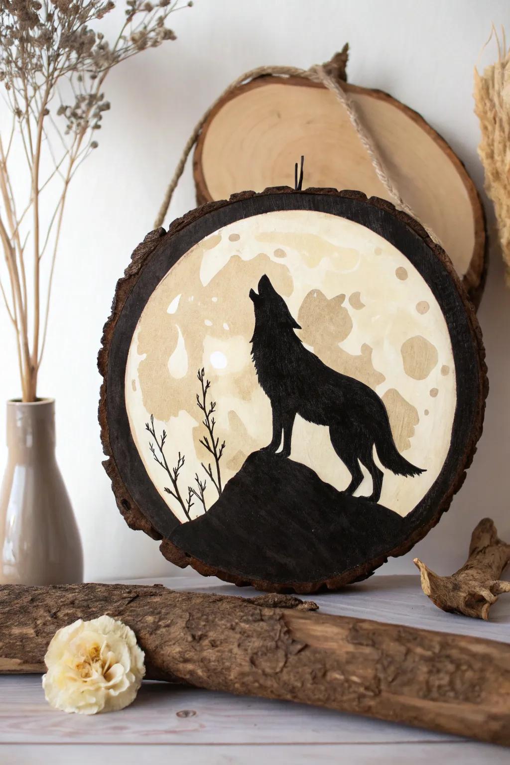 Embrace the mystical allure with this Moonlit Scene door hanger, perfect for adding a touch of handcrafted beauty to your Halloween decor.