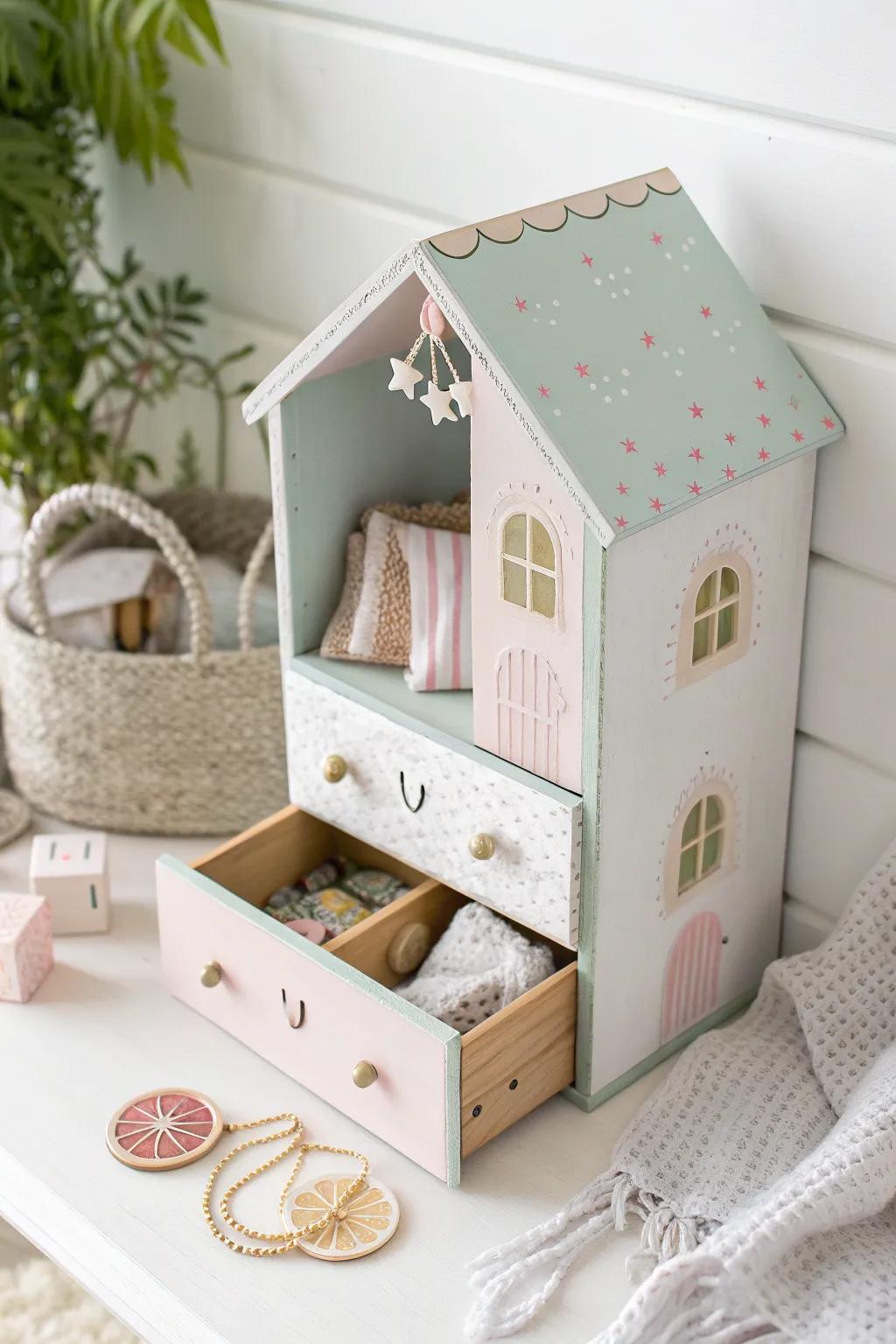 Discover the magic of upcycling: a drawer turned dollhouse for endless play!