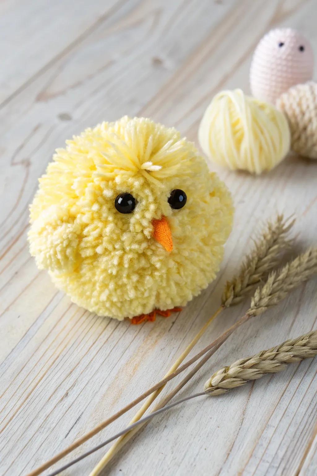 Meet your new favorite Easter companion: the adorable Chick Pom-Pom! Perfect for bringing a handcrafted touch to your spring decor.