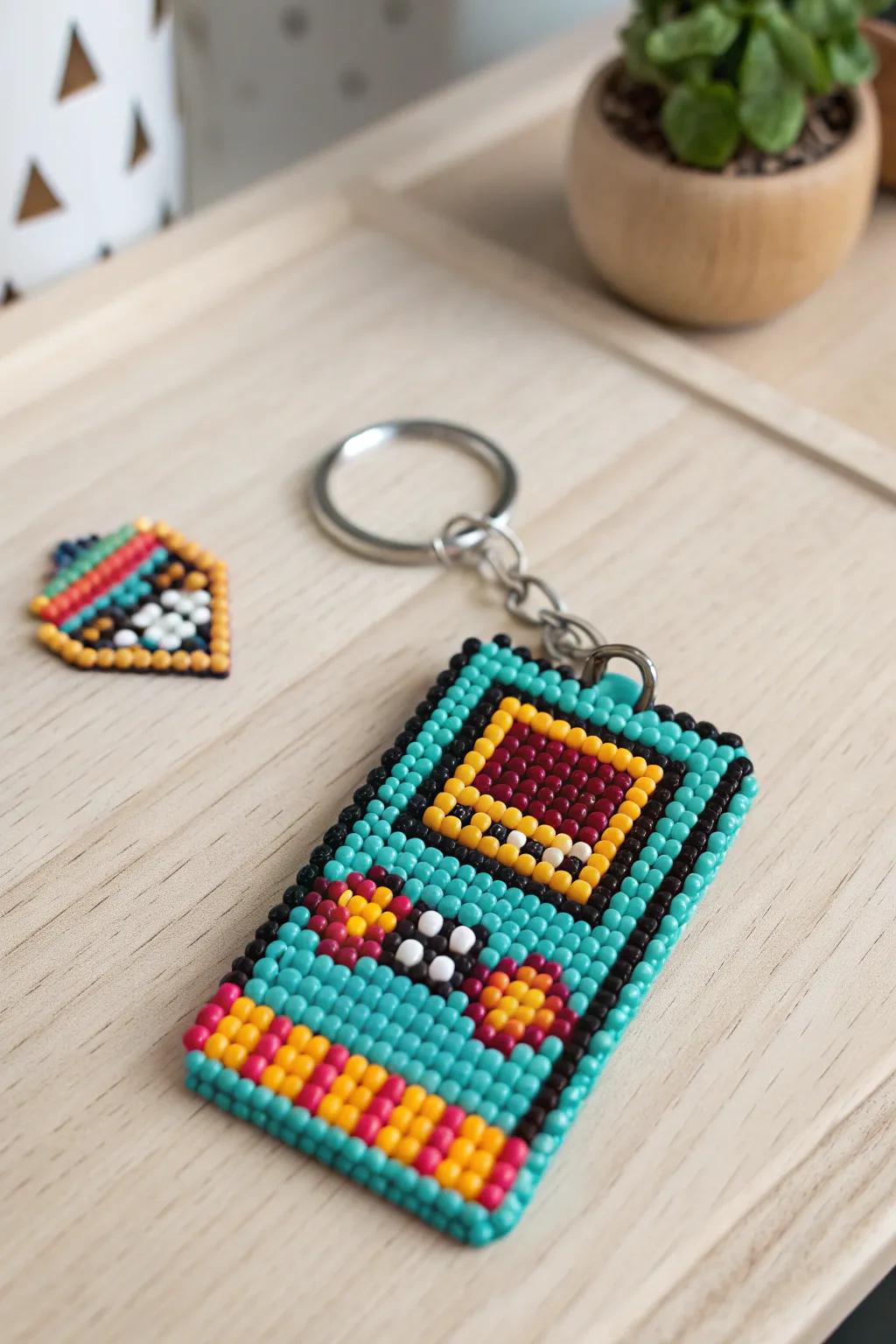 Bring a touch of nostalgic charm to your keys with this retro arcade keychain, crafted with love and a flair for color.