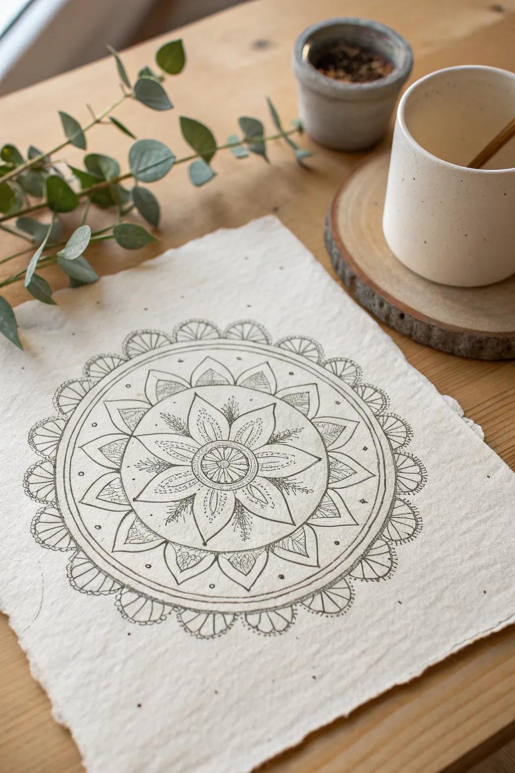 Find tranquility in the art of doodling mandalas - a blend of simplicity and natural beauty.