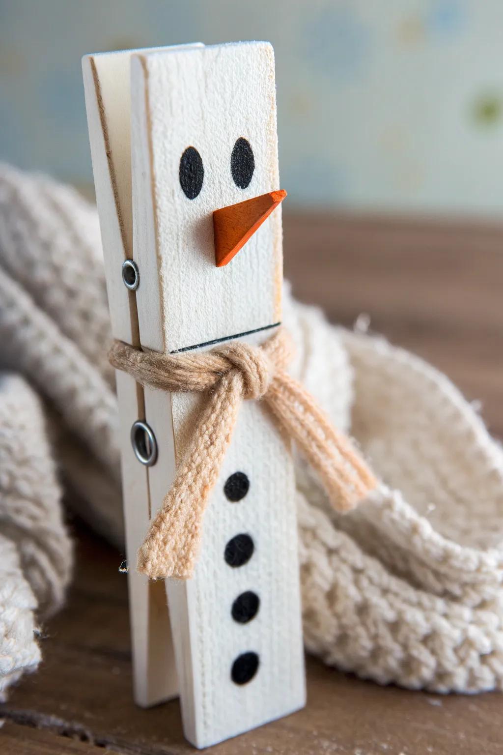 Crafting joy with simple materials - meet your new favorite holiday ornament, the clothespin snowman!